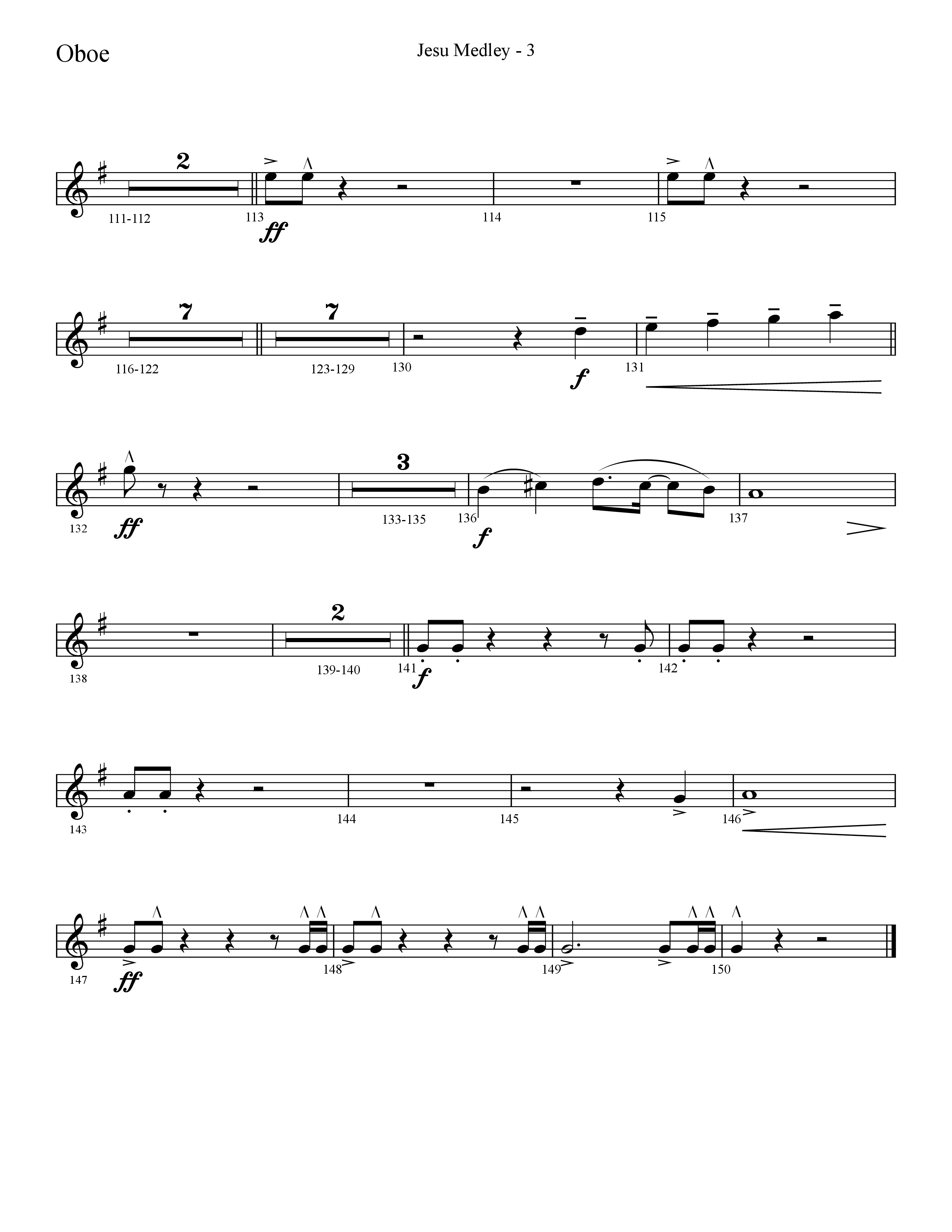 Jesu Medley (with Jesu Joy Of Man’s Desiring, Unto Us, What Child Is This, Alleluia To The King (Choral Anthem SATB) Oboe (Lifeway Choral / Arr. Cliff Duren)