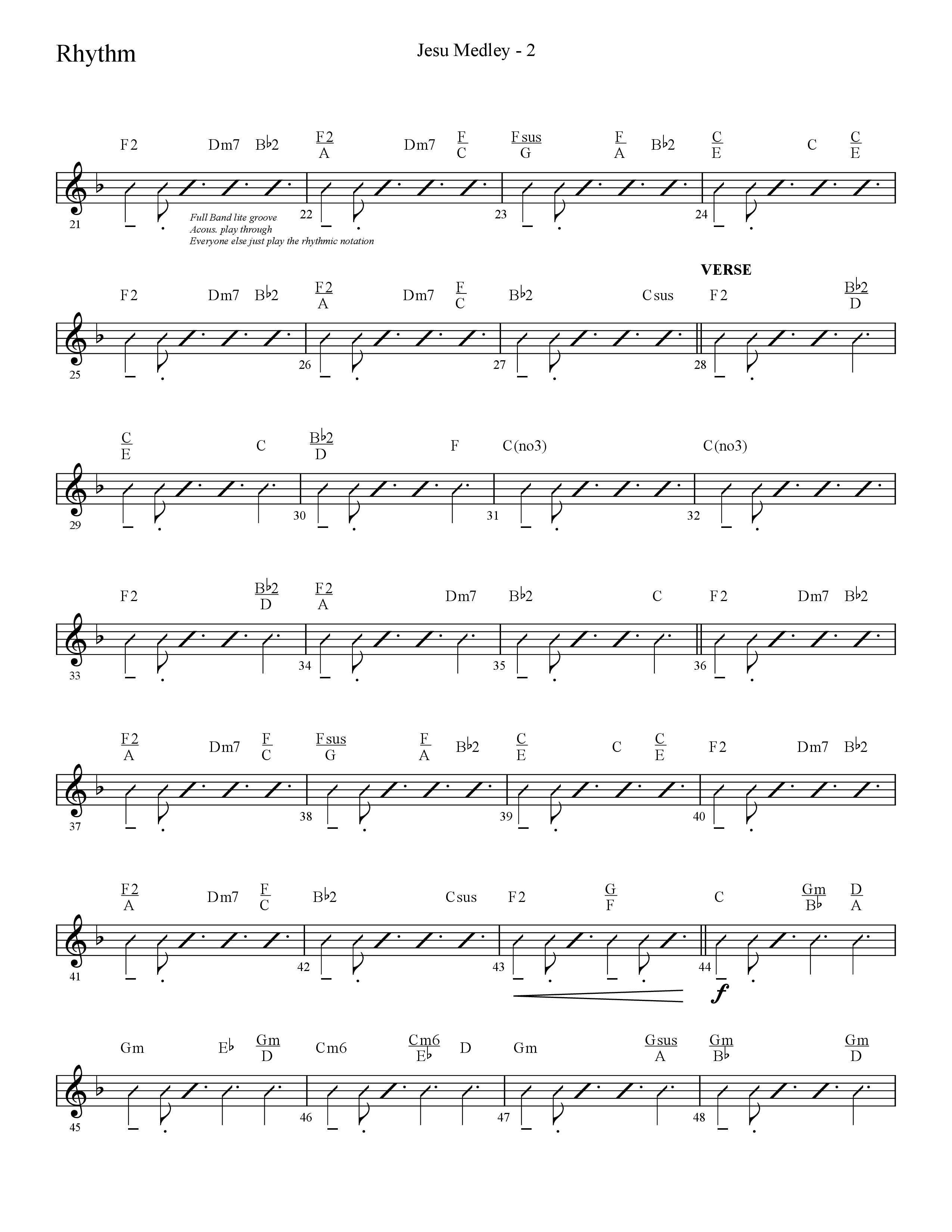 Jesu Medley (with Jesu Joy Of Man’s Desiring, Unto Us, What Child Is This, Alleluia To The King (Choral Anthem SATB) Rhythm Chart (Lifeway Choral / Arr. Cliff Duren)