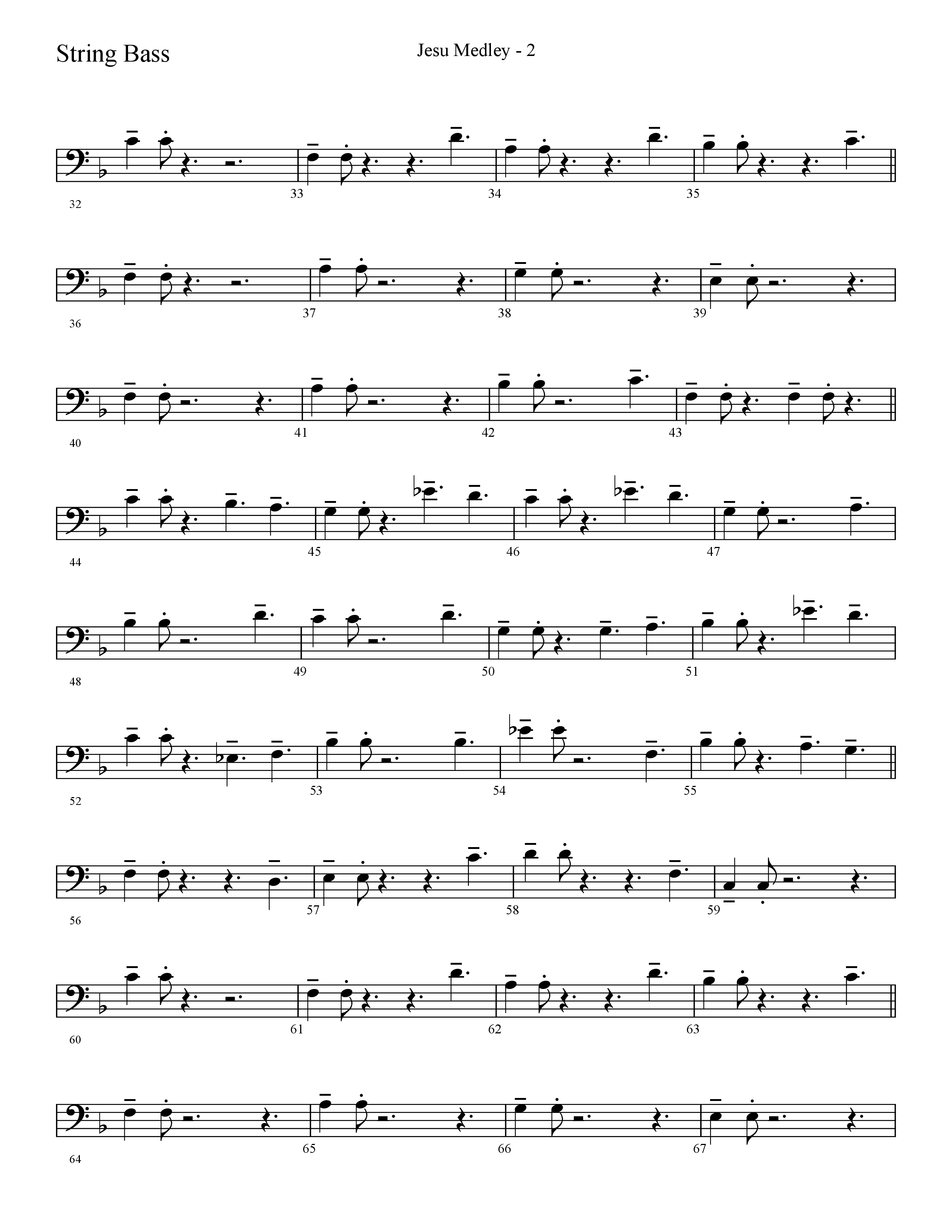 Jesu Medley (with Jesu Joy Of Man’s Desiring, Unto Us, What Child Is This, Alleluia To The King (Choral Anthem SATB) String Bass (Lifeway Choral / Arr. Cliff Duren)
