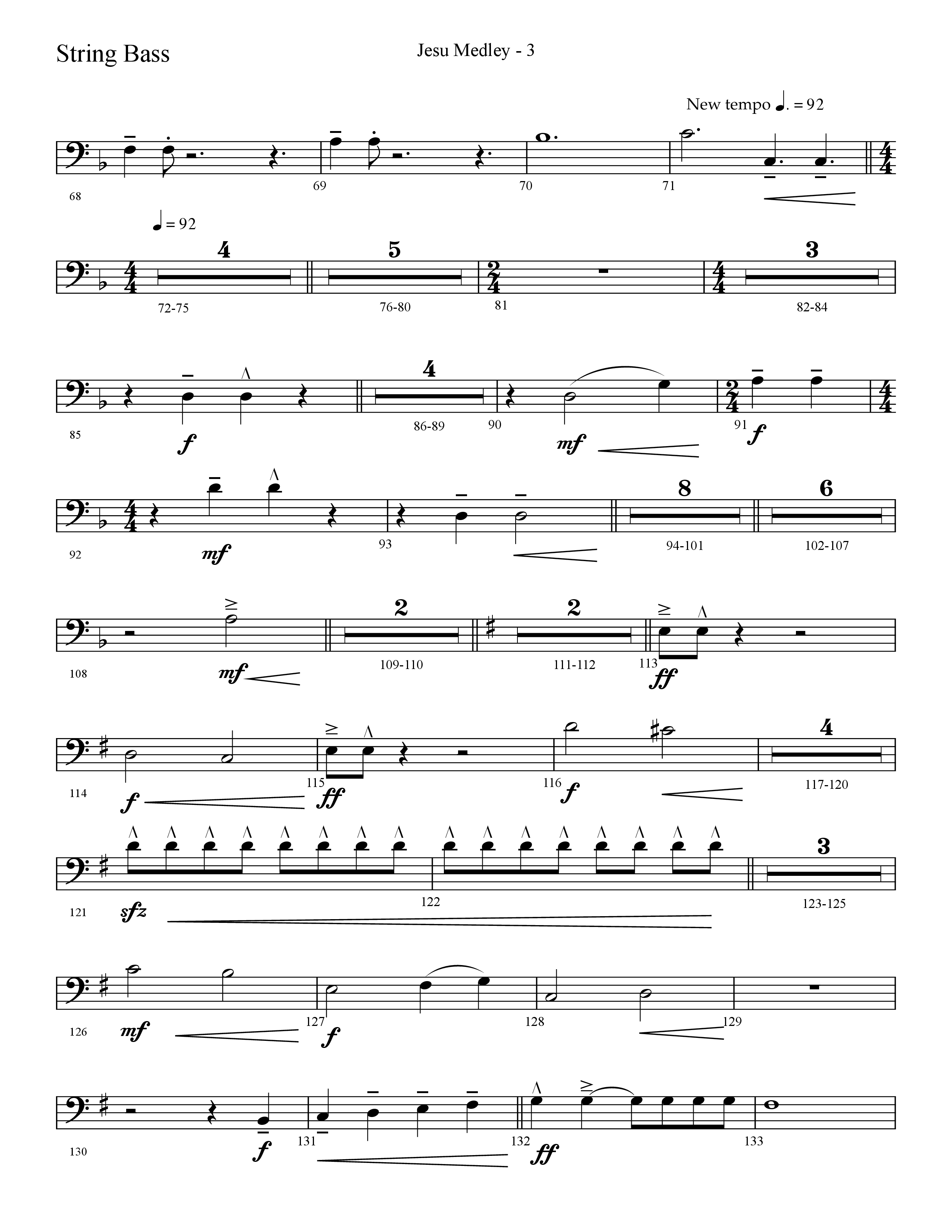 Jesu Medley (with Jesu Joy Of Man’s Desiring, Unto Us, What Child Is This, Alleluia To The King (Choral Anthem SATB) String Bass (Lifeway Choral / Arr. Cliff Duren)