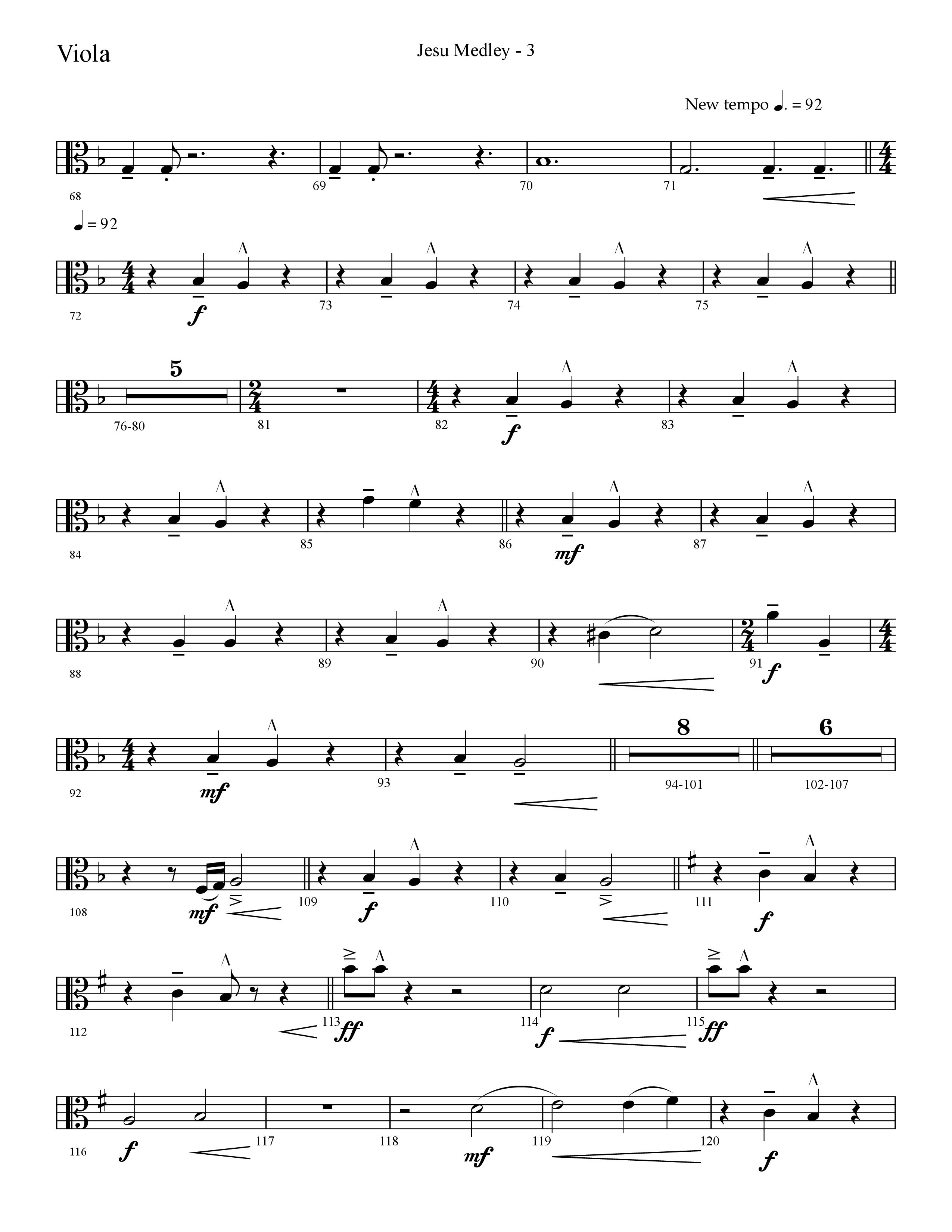 Jesu Medley (with Jesu Joy Of Man’s Desiring, Unto Us, What Child Is This, Alleluia To The King (Choral Anthem SATB) Viola (Lifeway Choral / Arr. Cliff Duren)