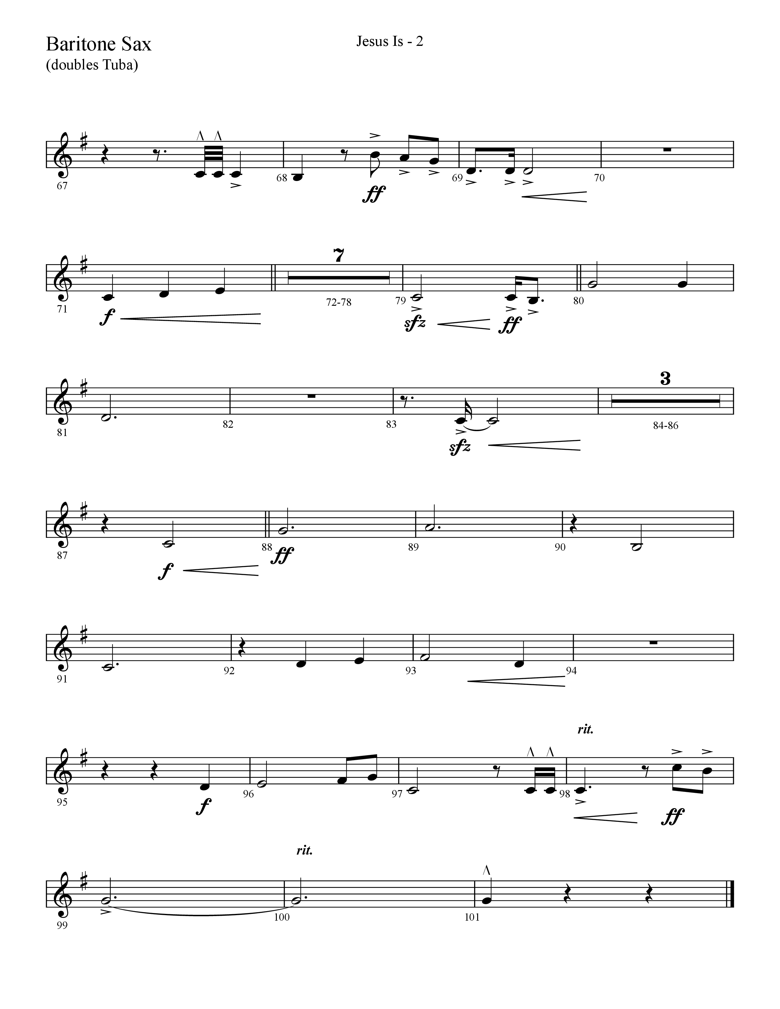 Jesus Is (Choral Anthem SATB) Bari Sax (Lifeway Choral / Arr. Cliff Duren)