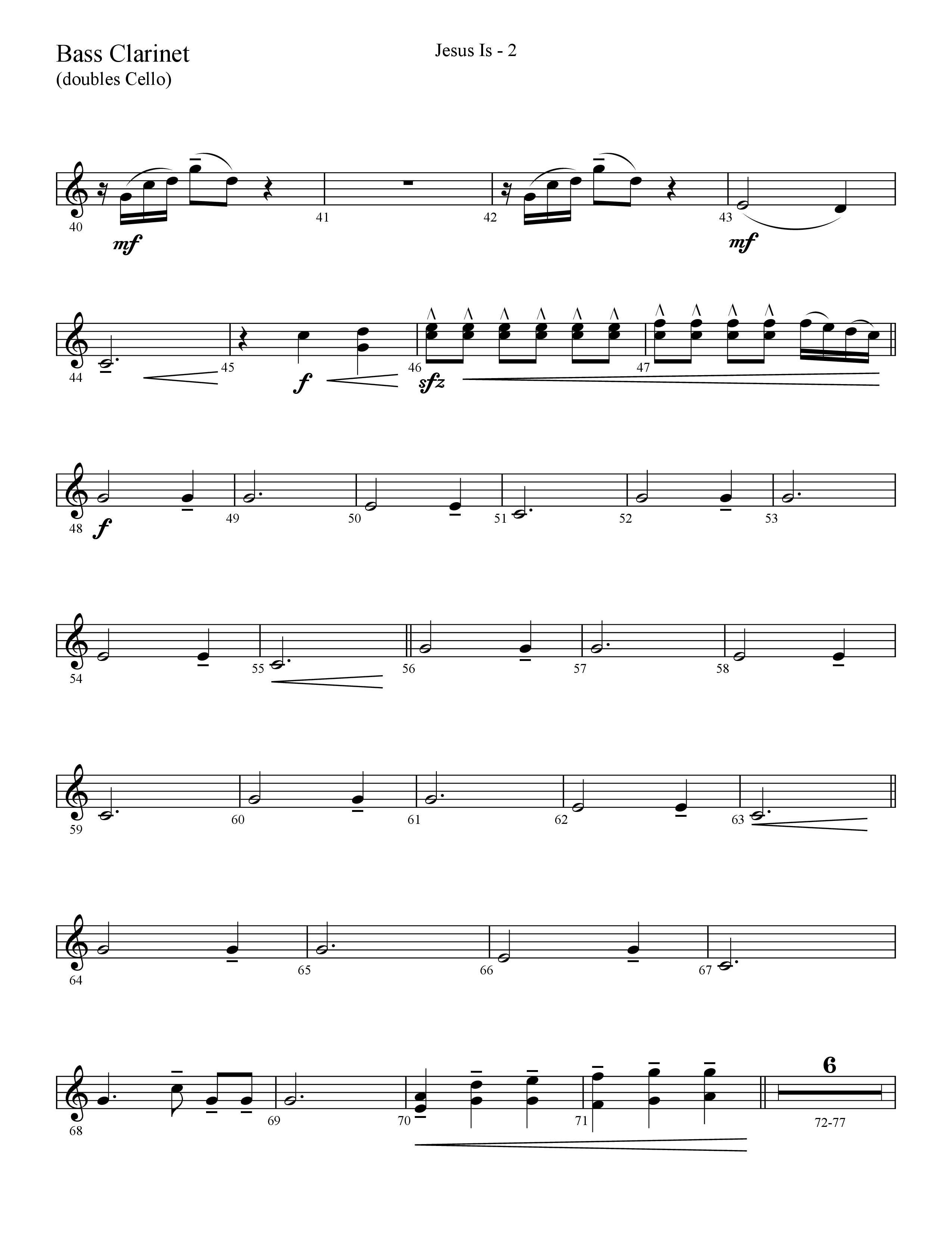 Jesus Is (Choral Anthem SATB) Bass Clarinet (Lifeway Choral / Arr. Cliff Duren)