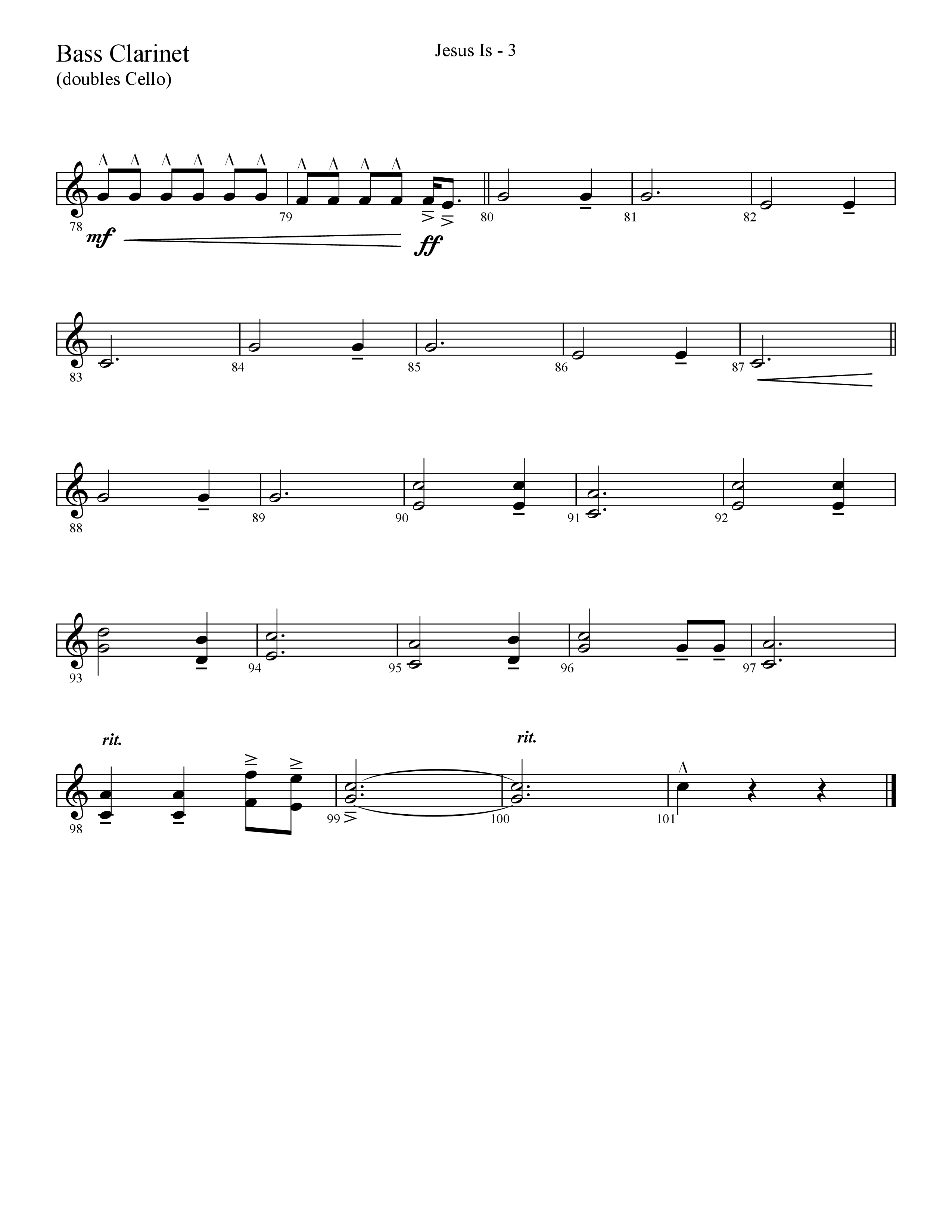 Jesus Is (Choral Anthem SATB) Bass Clarinet (Lifeway Choral / Arr. Cliff Duren)