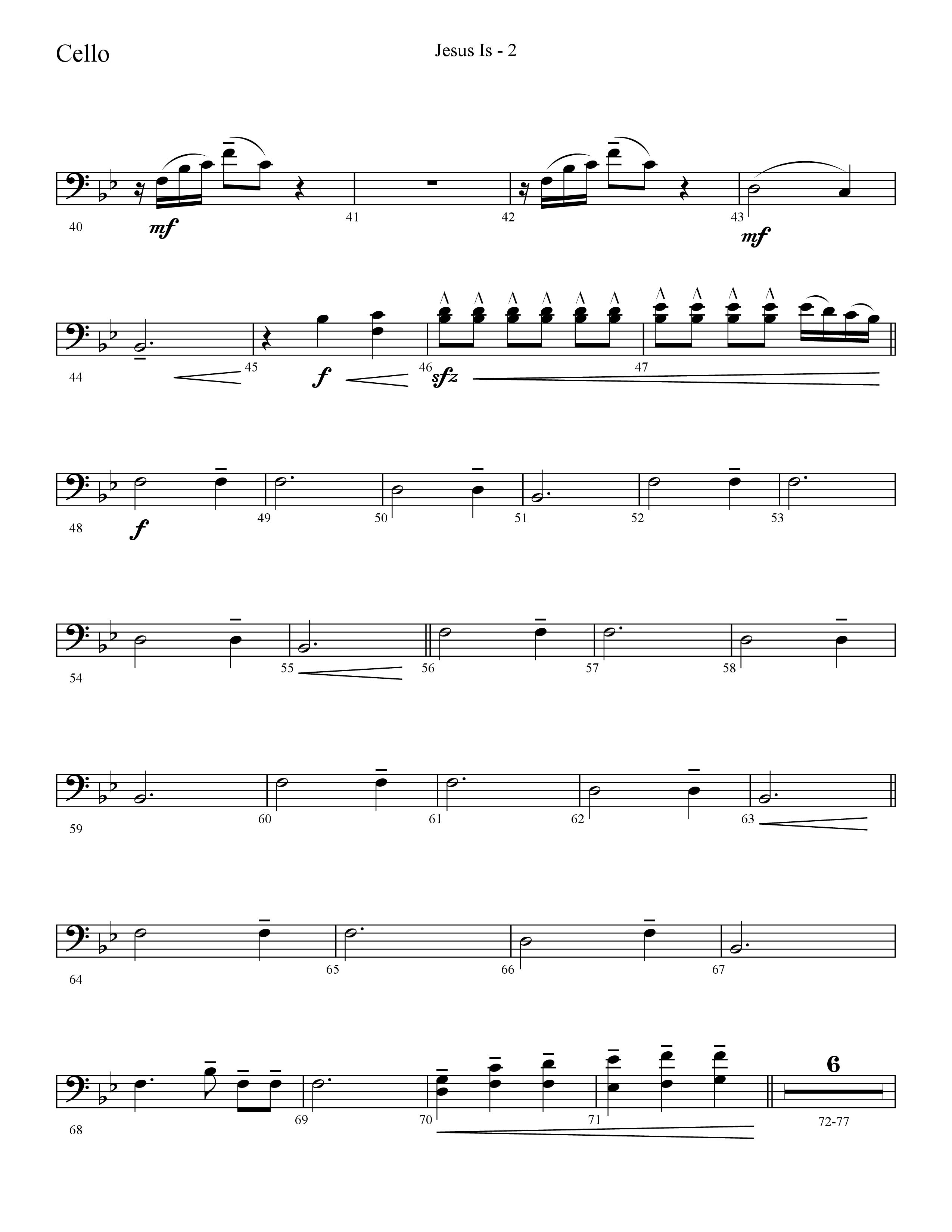 Jesus Is (Choral Anthem SATB) Cello (Lifeway Choral / Arr. Cliff Duren)