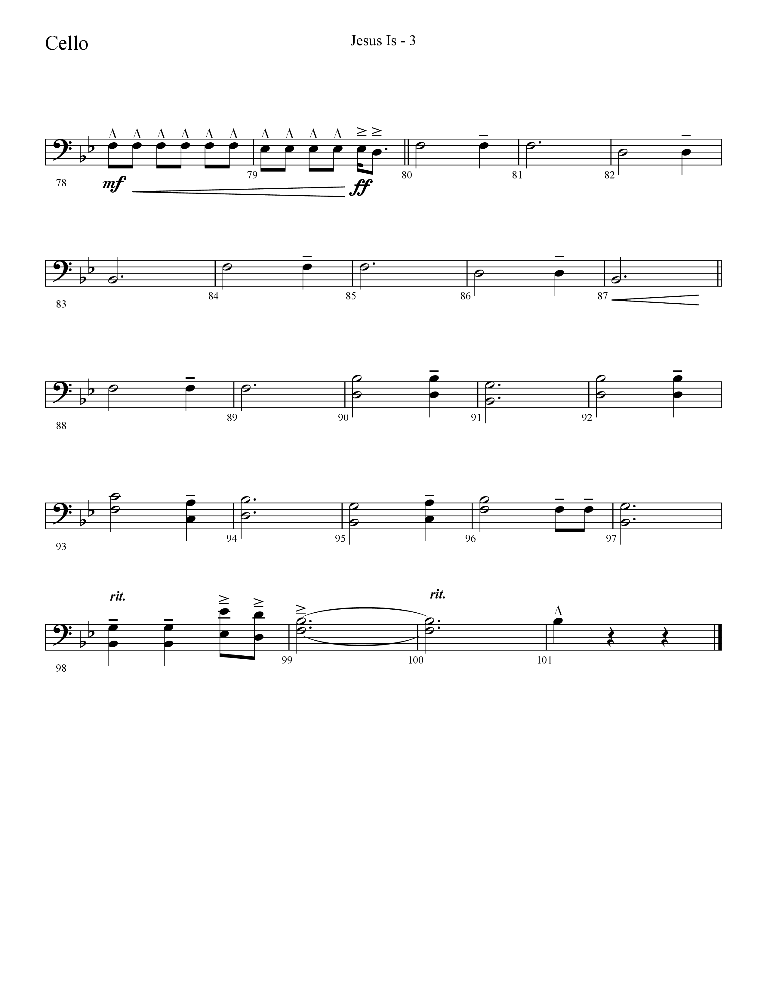 Jesus Is (Choral Anthem SATB) Cello (Lifeway Choral / Arr. Cliff Duren)