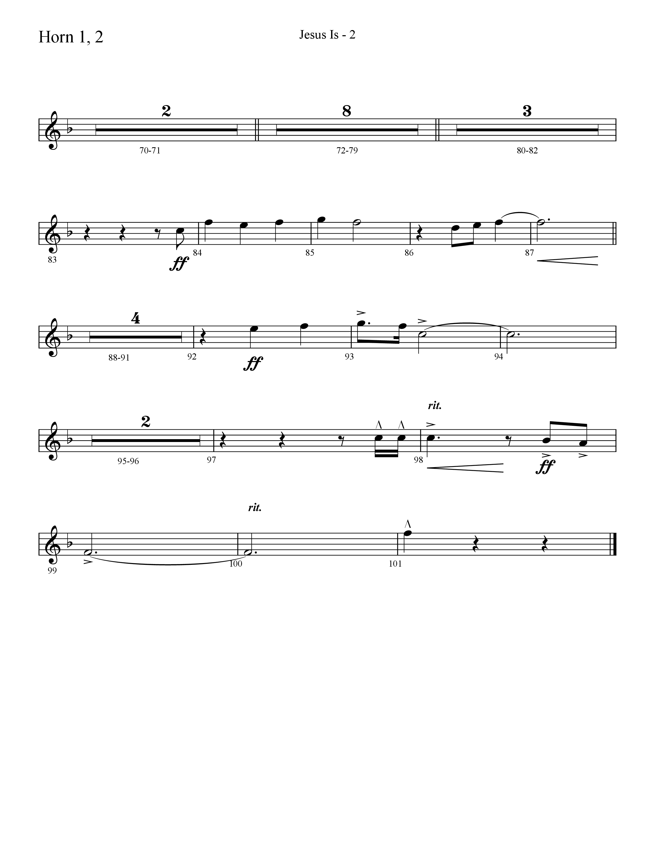 Jesus Is (Choral Anthem SATB) French Horn 1/2 (Lifeway Choral / Arr. Cliff Duren)