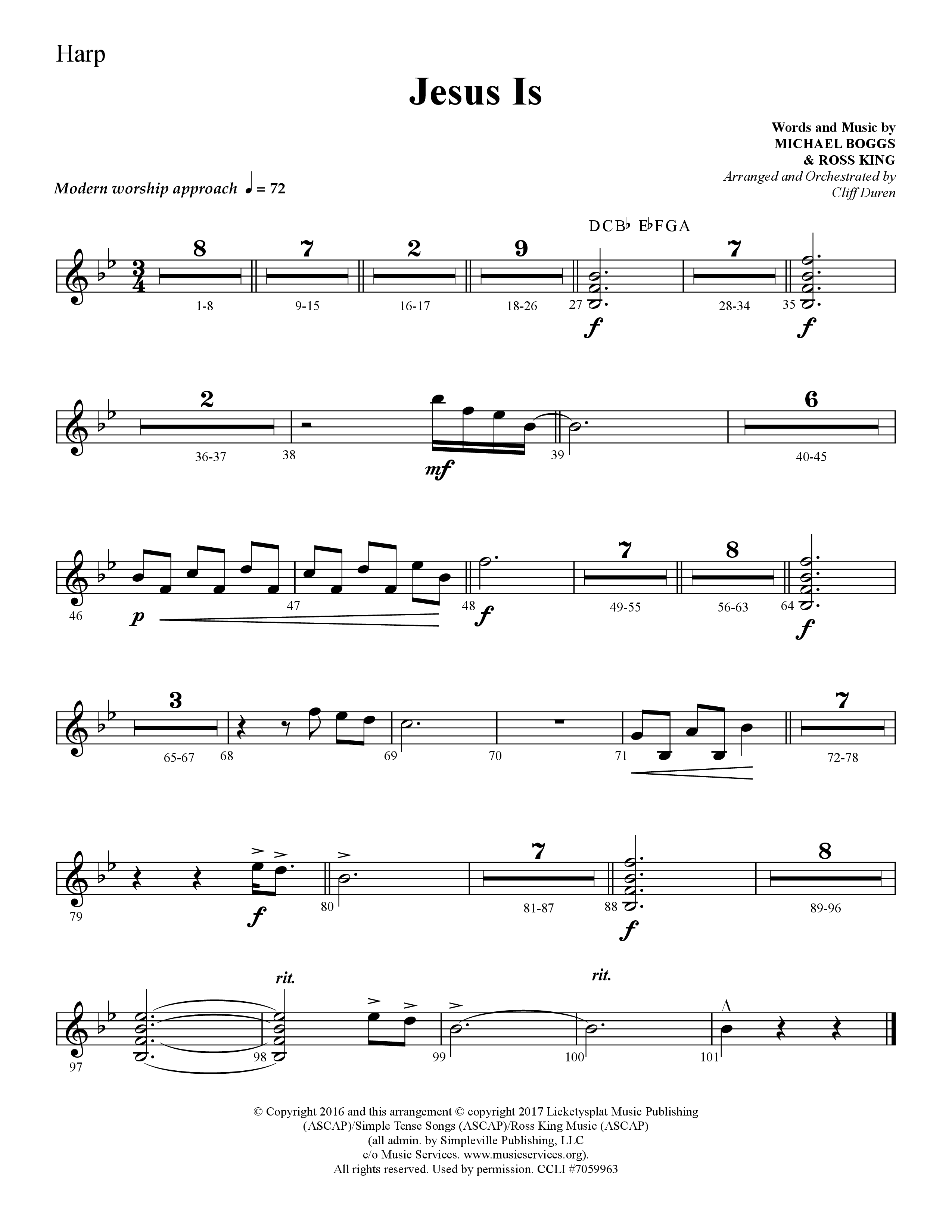 Jesus Is (Choral Anthem SATB) Harp (Lifeway Choral / Arr. Cliff Duren)
