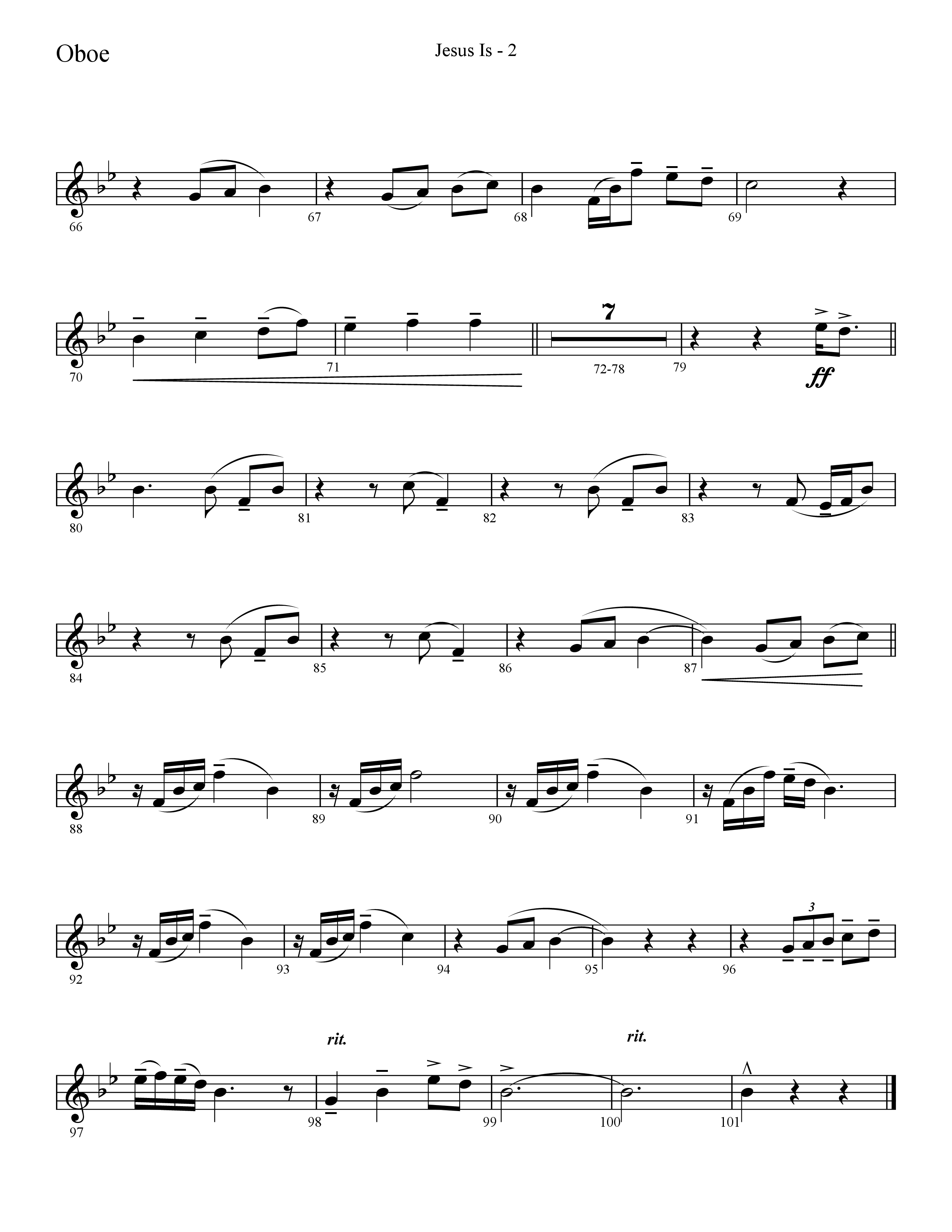 Jesus Is (Choral Anthem SATB) Oboe (Lifeway Choral / Arr. Cliff Duren)