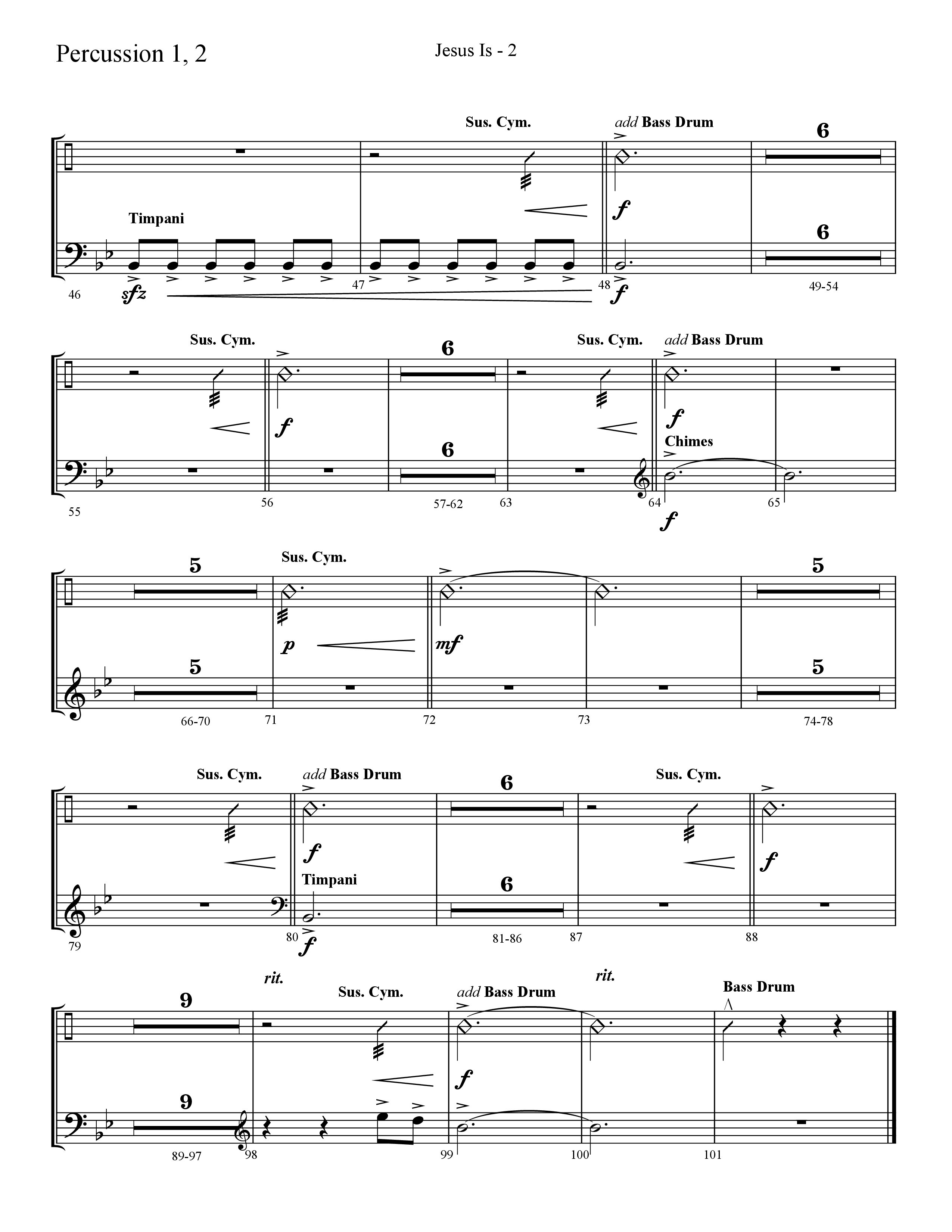 Jesus Is (Choral Anthem SATB) Percussion 1/2 (Lifeway Choral / Arr. Cliff Duren)