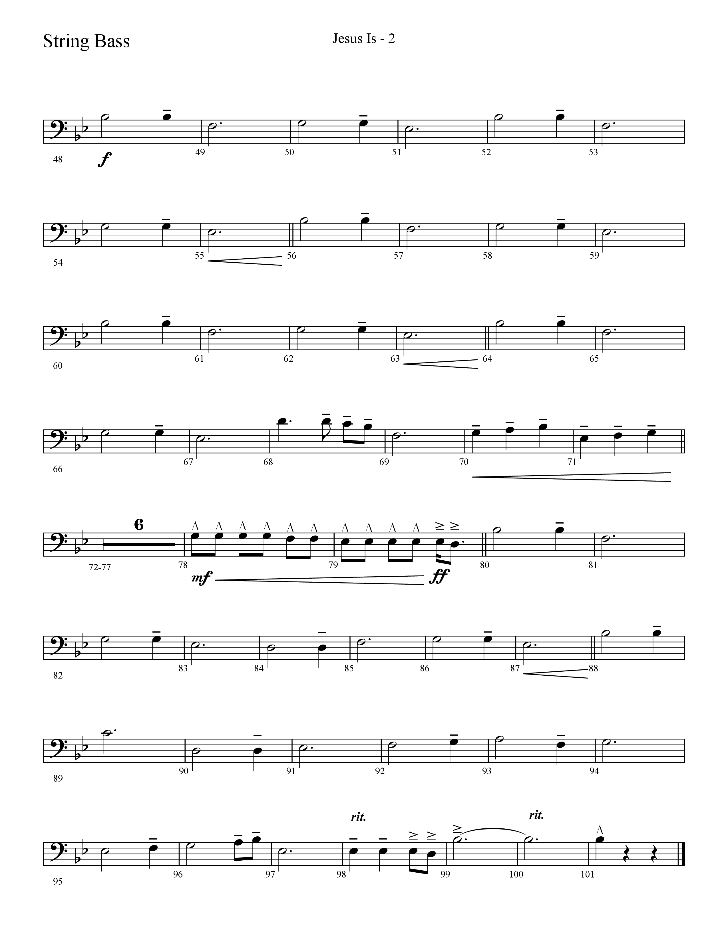 Jesus Is (Choral Anthem SATB) String Bass (Lifeway Choral / Arr. Cliff Duren)