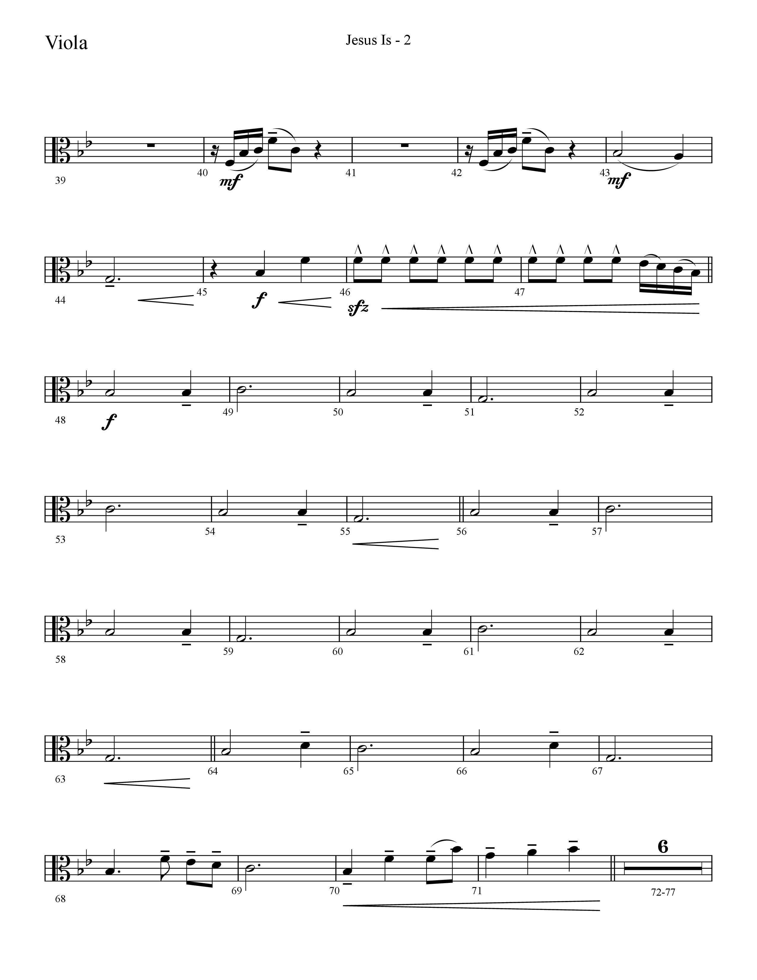 Jesus Is (Choral Anthem SATB) Viola (Lifeway Choral / Arr. Cliff Duren)