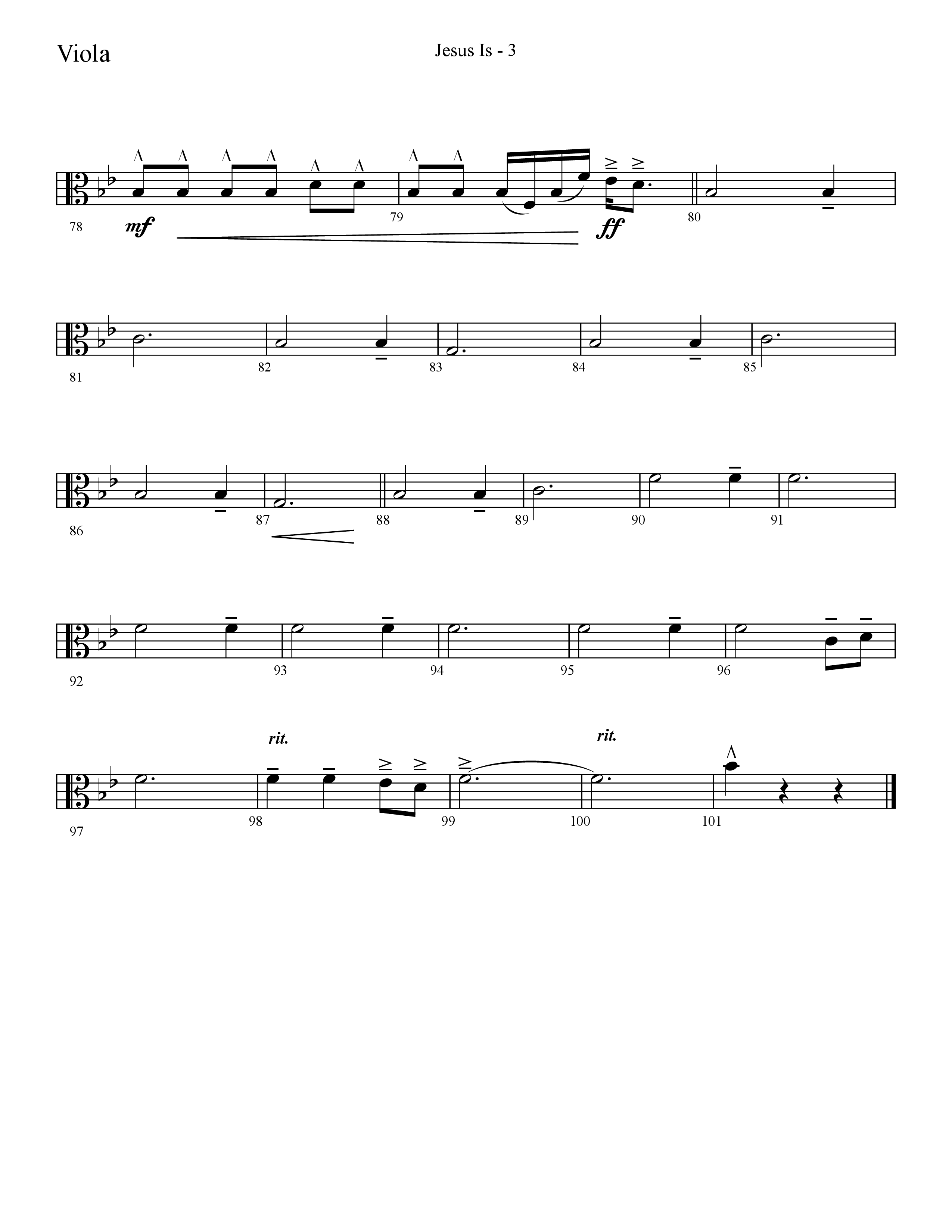 Jesus Is (Choral Anthem SATB) Viola (Lifeway Choral / Arr. Cliff Duren)
