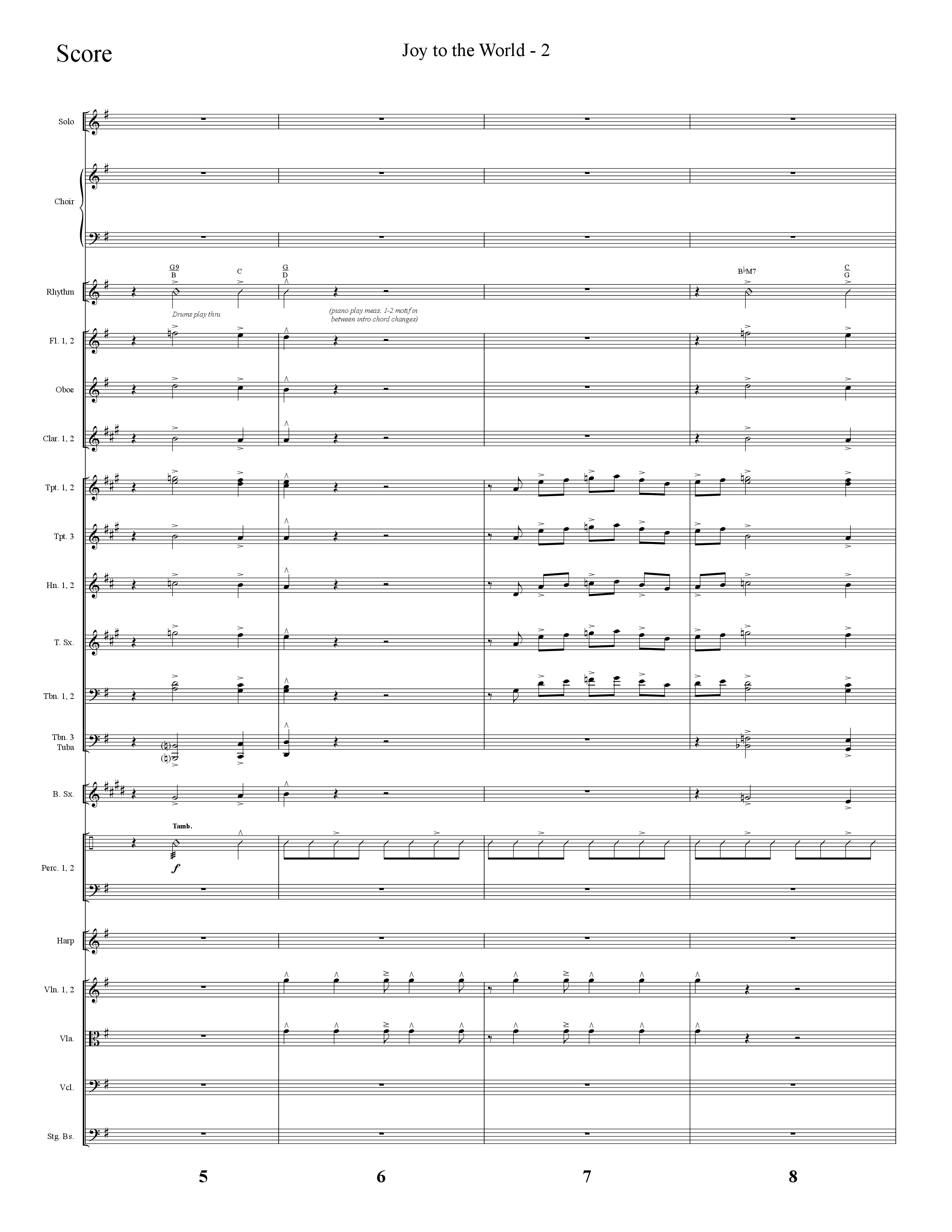 Joy To The World (Choral Anthem SATB) Orchestration (Lifeway Choral / Arr. Cliff Duren)