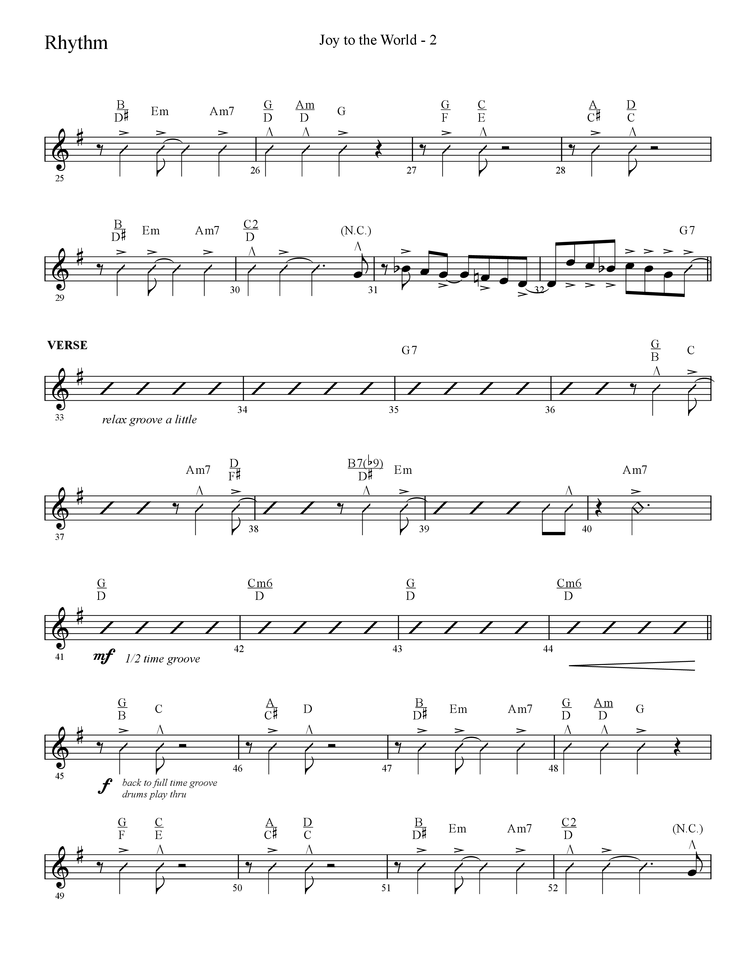 Joy To The World (Choral Anthem SATB) Rhythm Chart (Lifeway Choral / Arr. Cliff Duren)