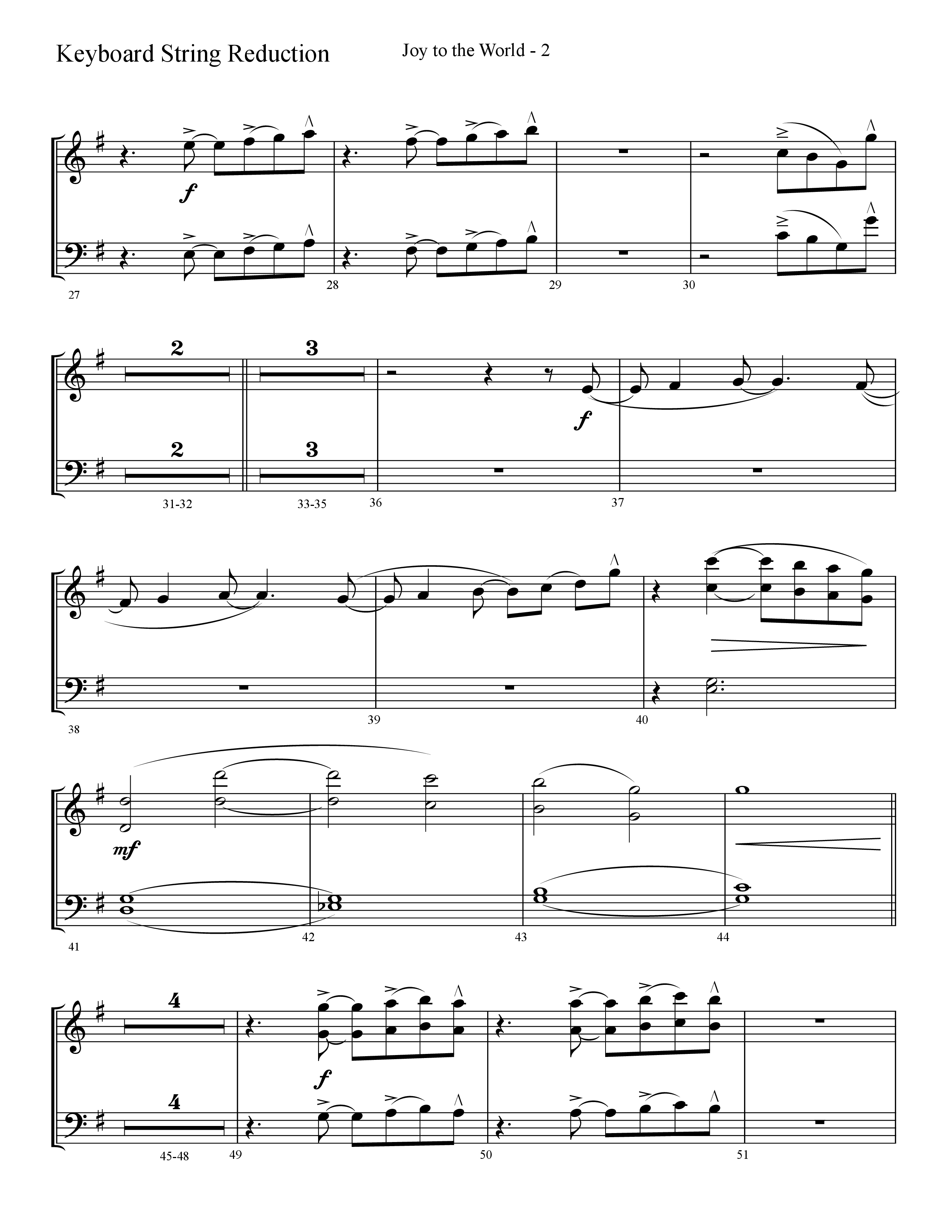 Joy To The World (Choral Anthem SATB) String Reduction (Lifeway Choral / Arr. Cliff Duren)