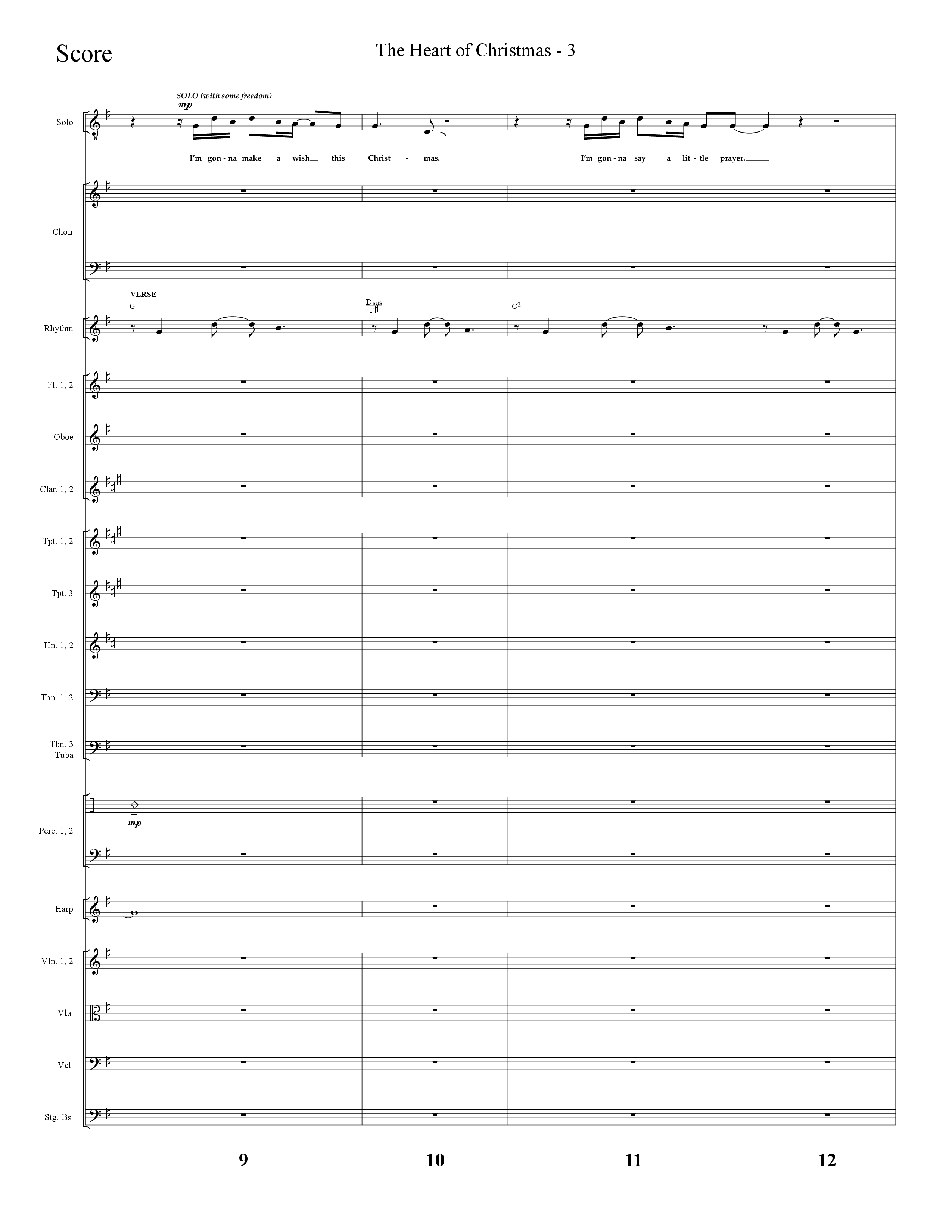 The Heart Of Christmas (Choral Anthem SATB) Orchestration (Lifeway Choral / Arr. Cliff Duren)