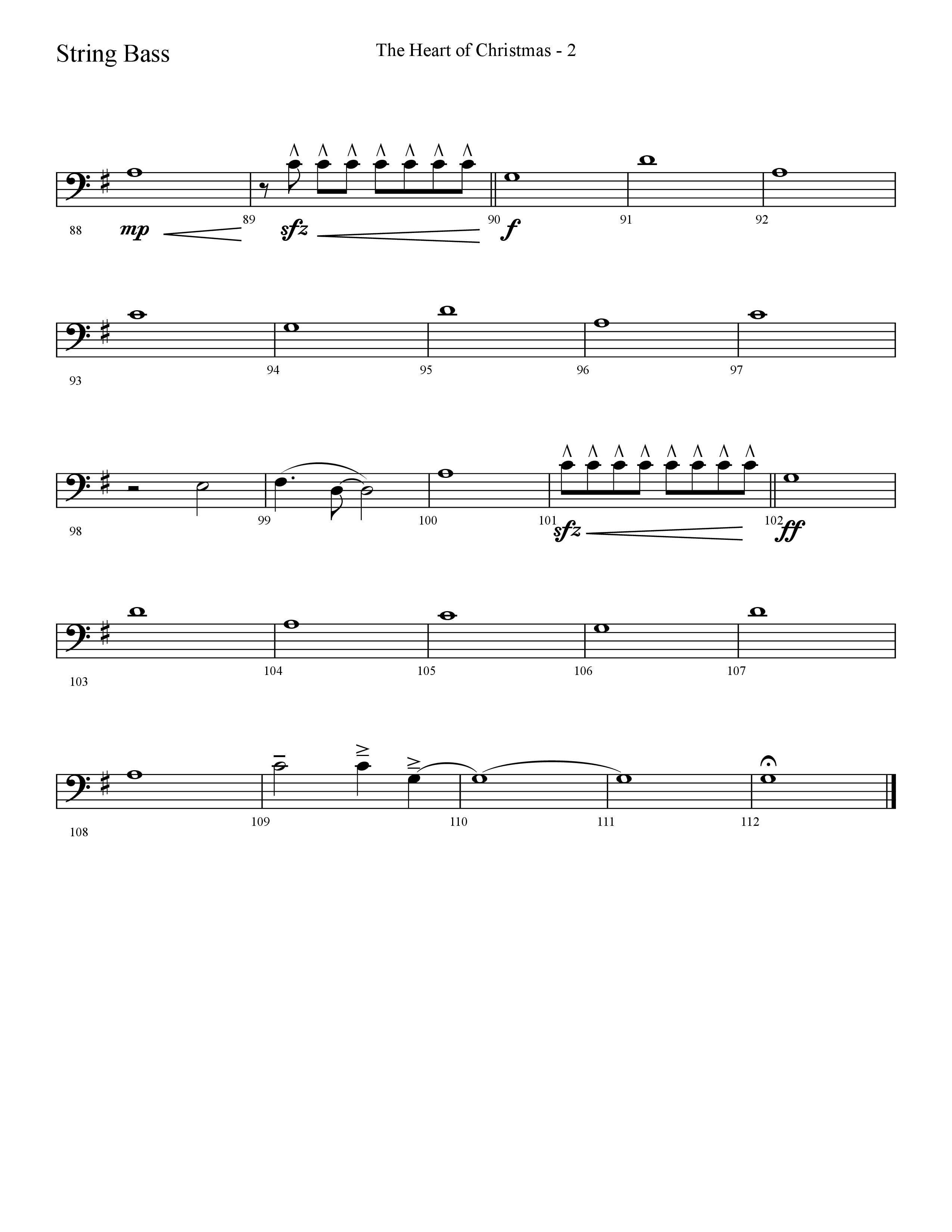 The Heart Of Christmas (Choral Anthem SATB) String Bass (Lifeway Choral / Arr. Cliff Duren)