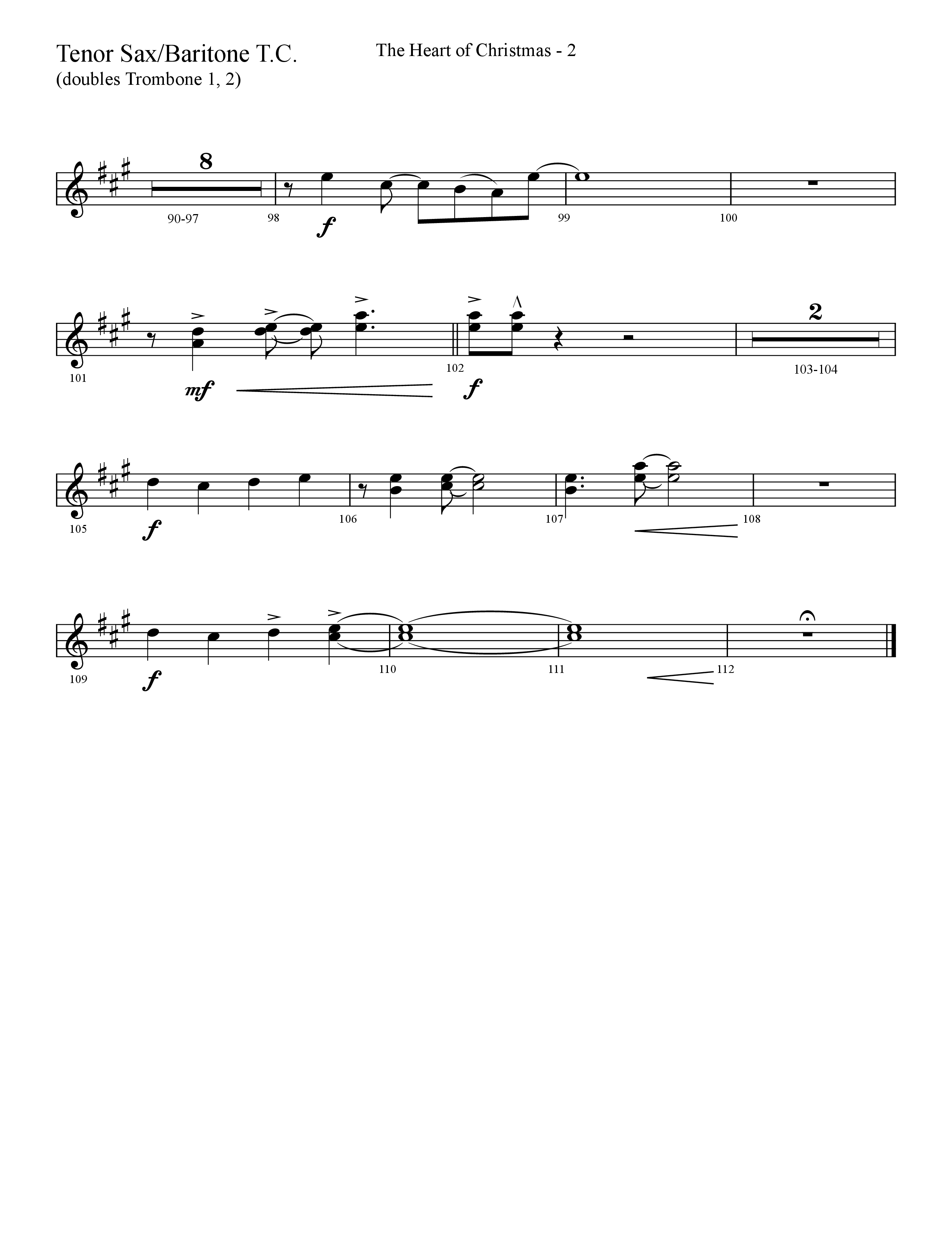 The Heart Of Christmas (Choral Anthem SATB) Tenor Sax/Baritone T.C. (Lifeway Choral / Arr. Cliff Duren)