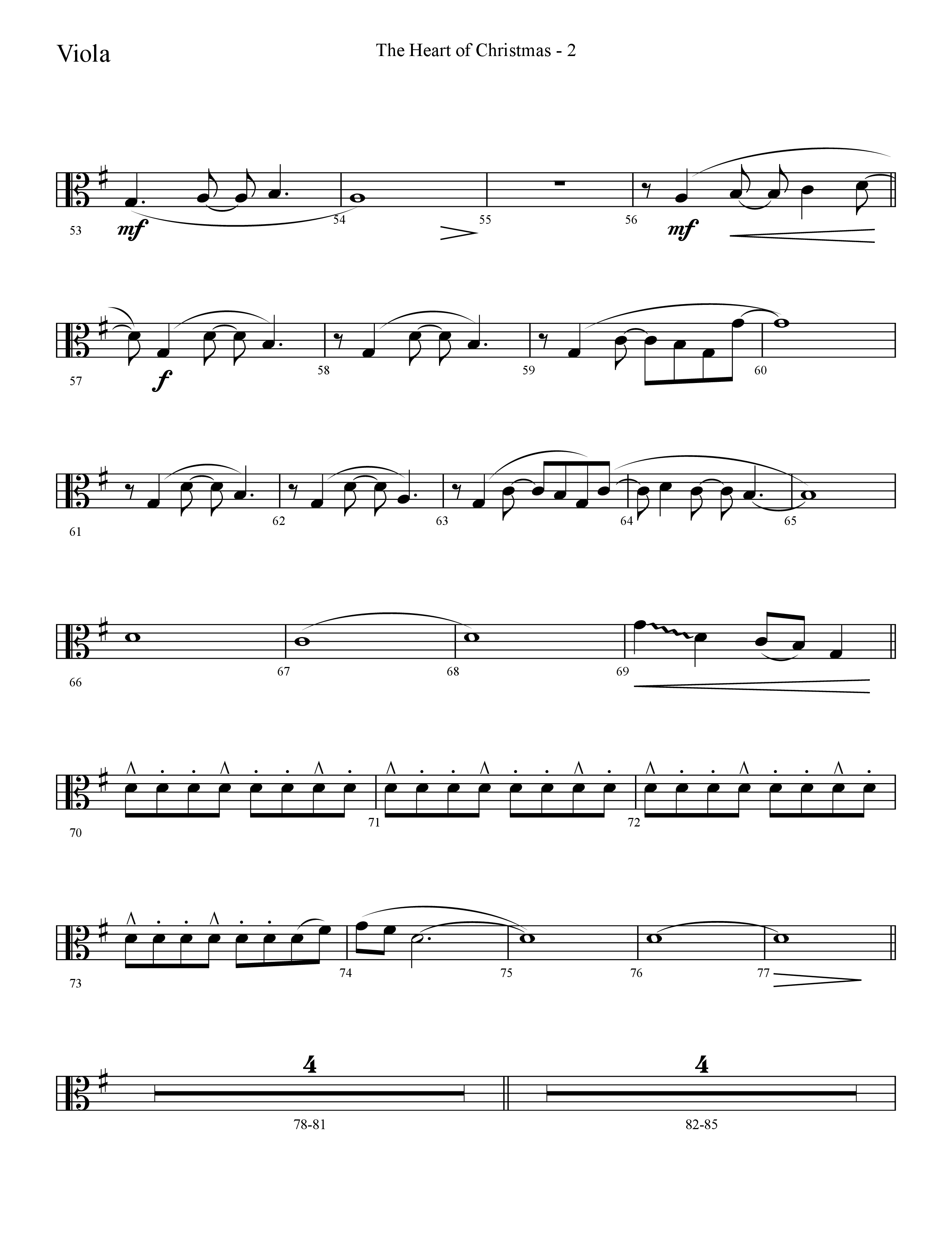 The Heart Of Christmas (Choral Anthem SATB) Viola (Lifeway Choral / Arr. Cliff Duren)