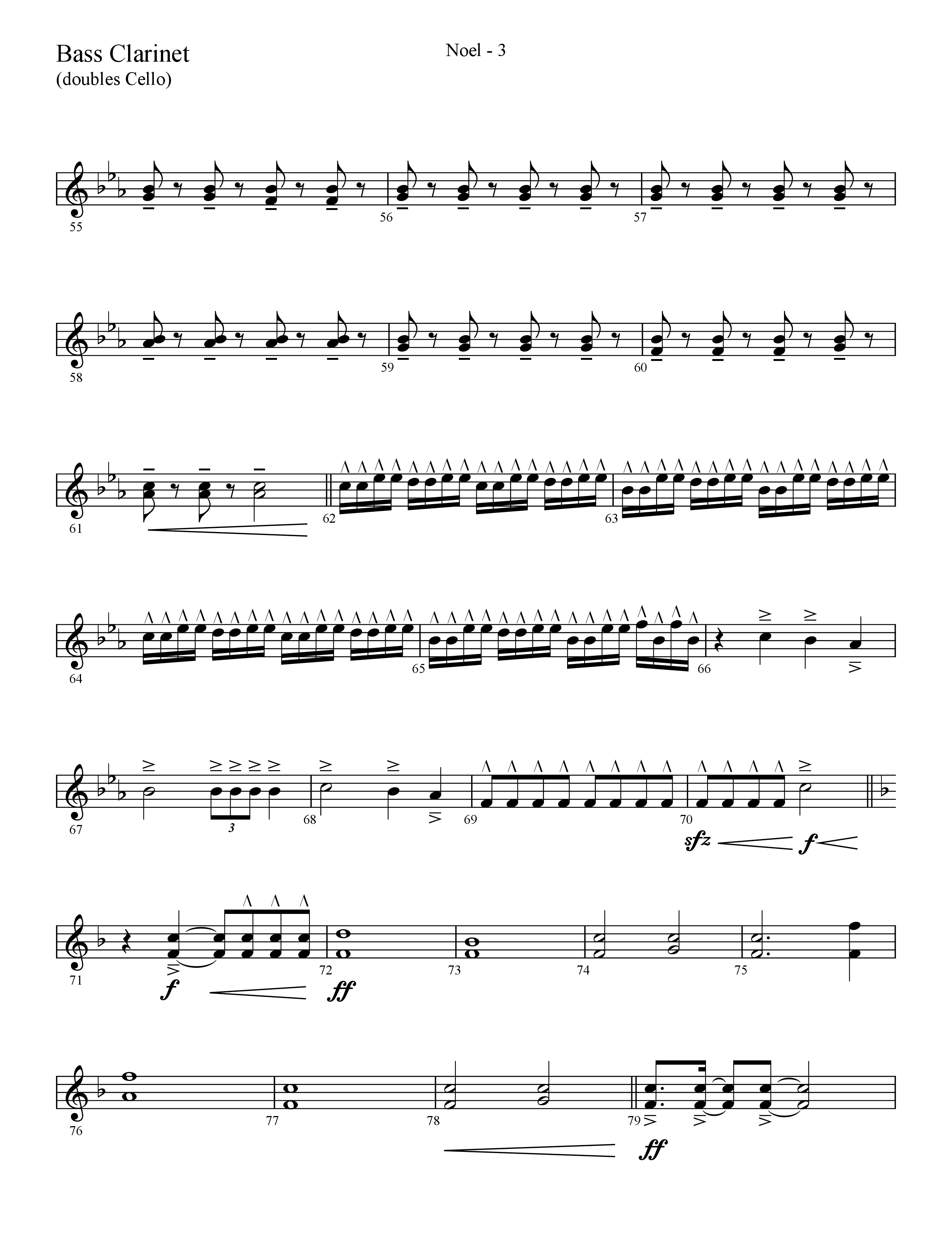 Noel (He Shall Reign Forevermore) (Choral Anthem SATB) Bass Clarinet (Lifeway Choral / Arr. Cliff Duren)