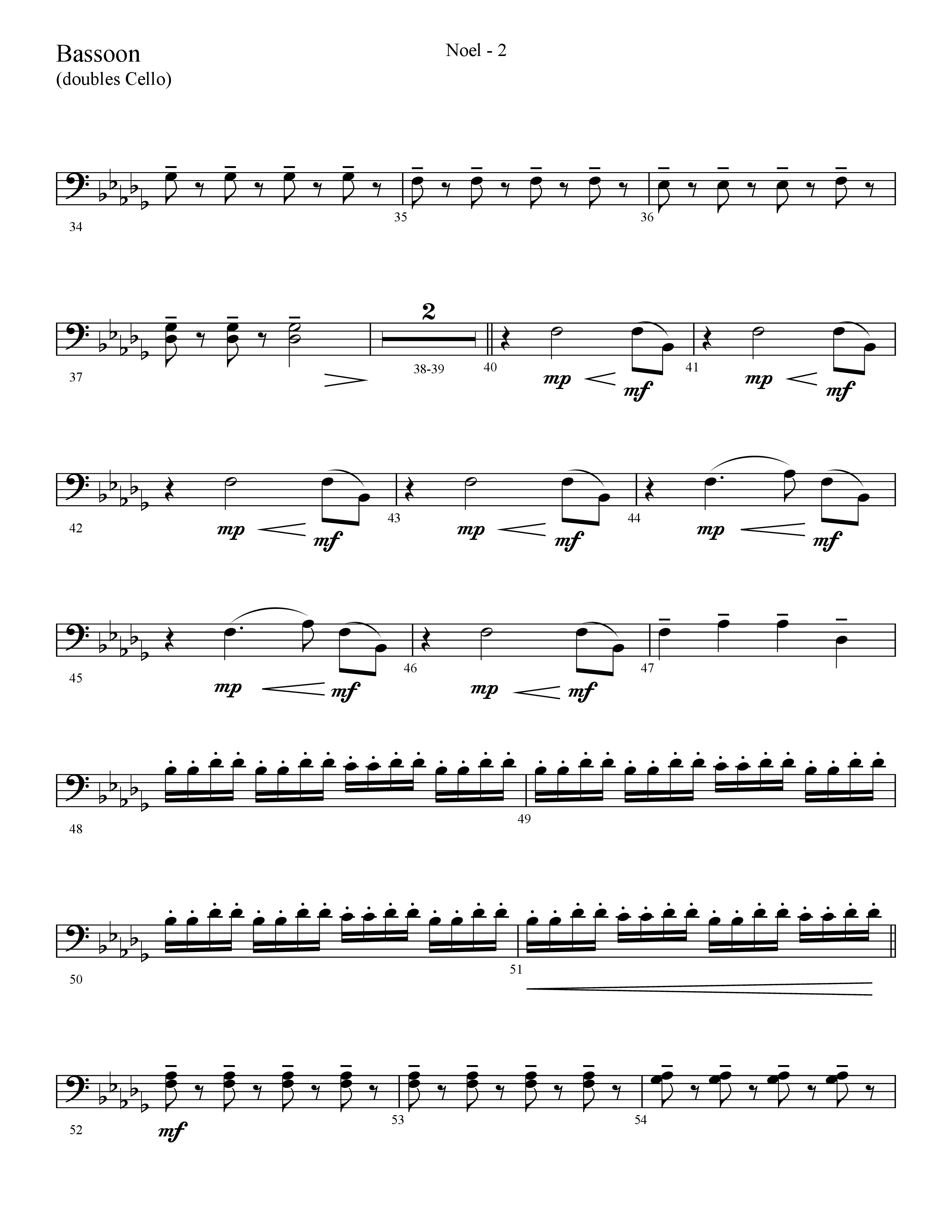 Noel (He Shall Reign Forevermore) (Choral Anthem SATB) Bassoon (Lifeway Choral / Arr. Cliff Duren)