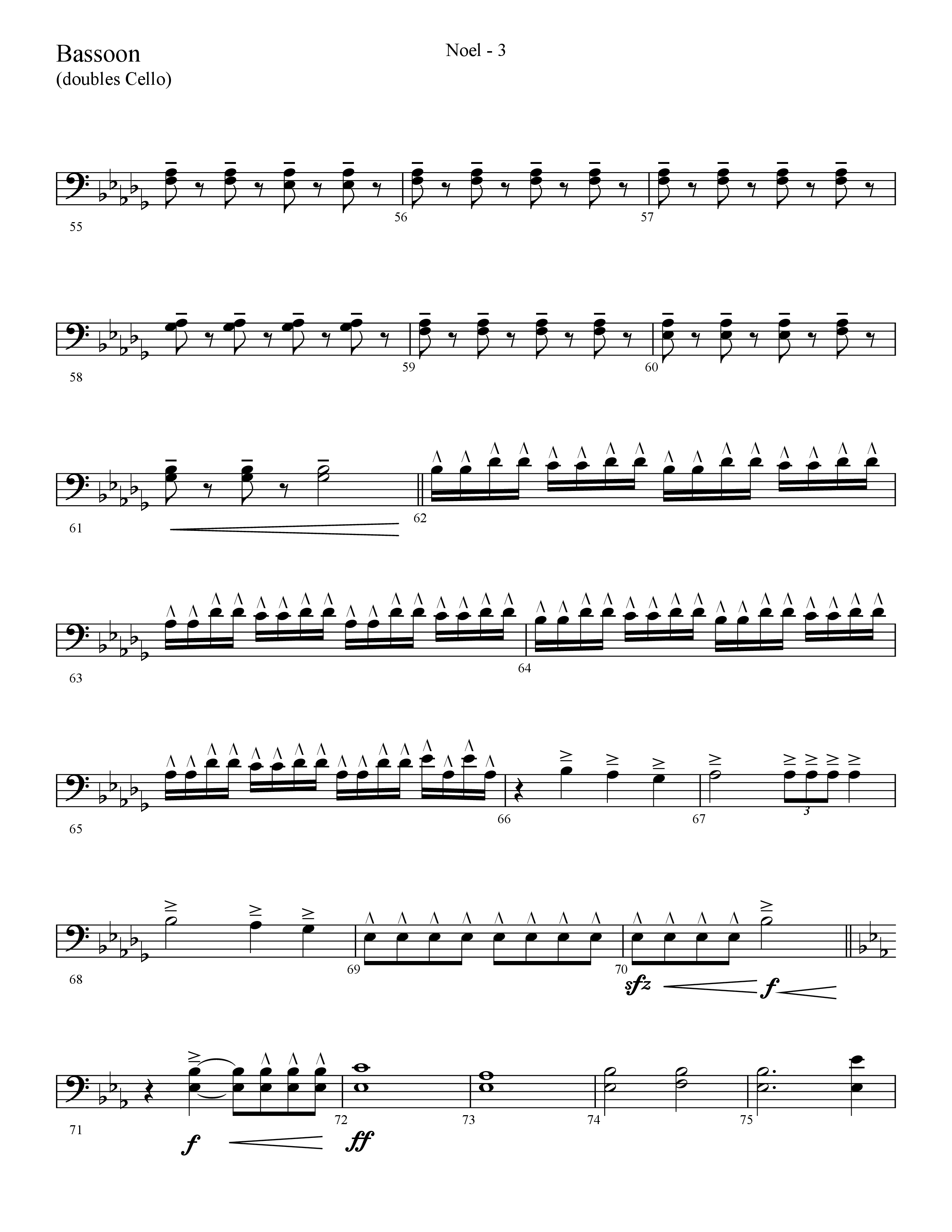 Noel (He Shall Reign Forevermore) (Choral Anthem SATB) Bassoon (Lifeway Choral / Arr. Cliff Duren)