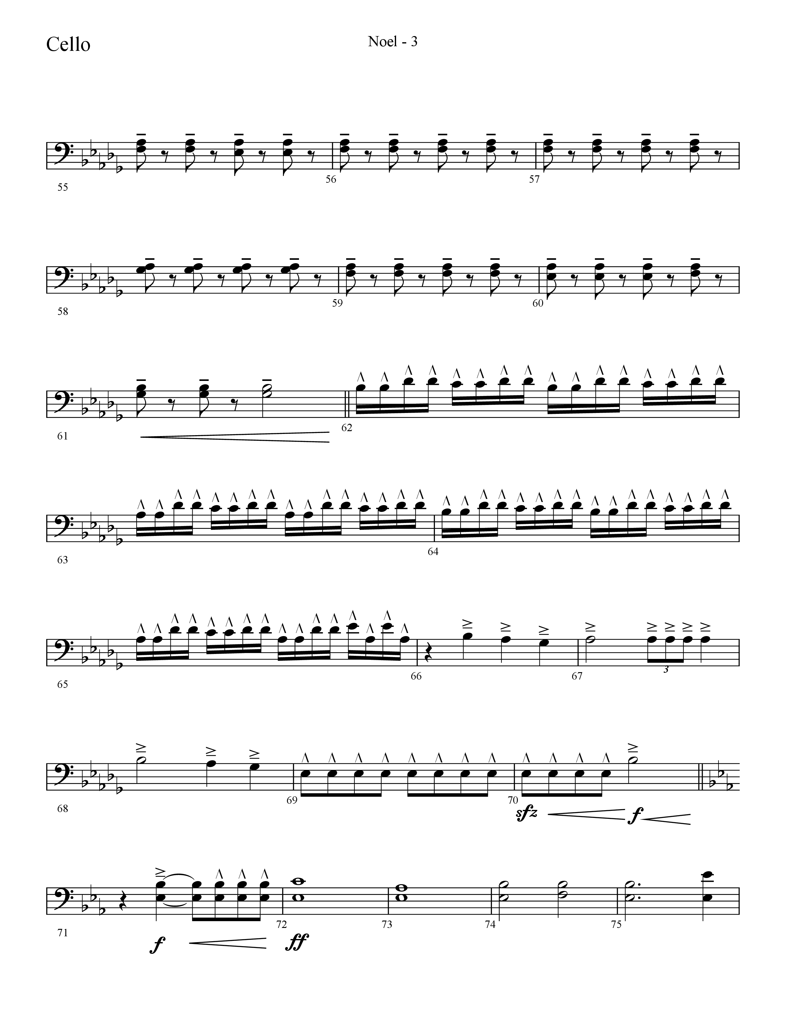 Noel (He Shall Reign Forevermore) (Choral Anthem SATB) Cello (Lifeway Choral / Arr. Cliff Duren)