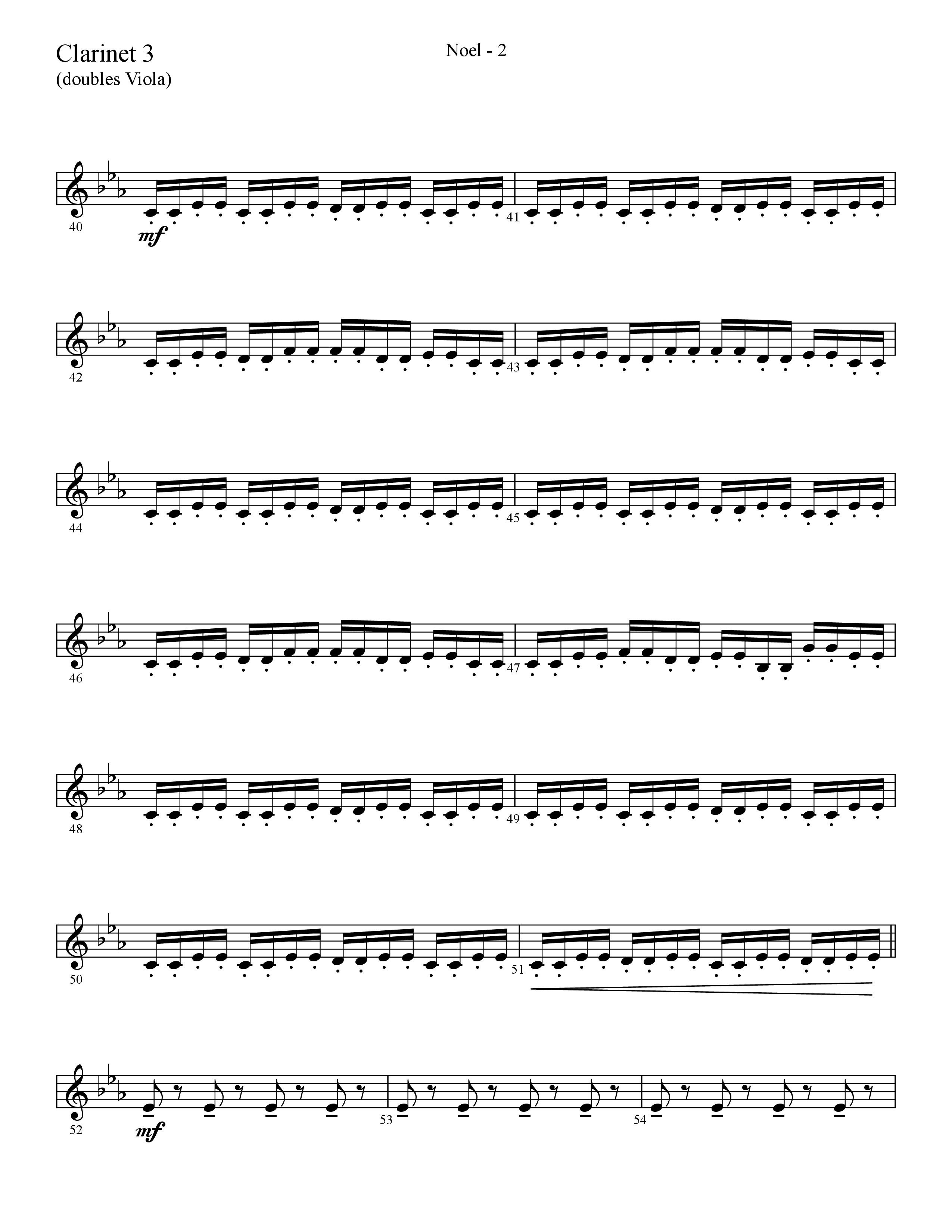 Noel (He Shall Reign Forevermore) (Choral Anthem SATB) Clarinet 3 (Lifeway Choral / Arr. Cliff Duren)