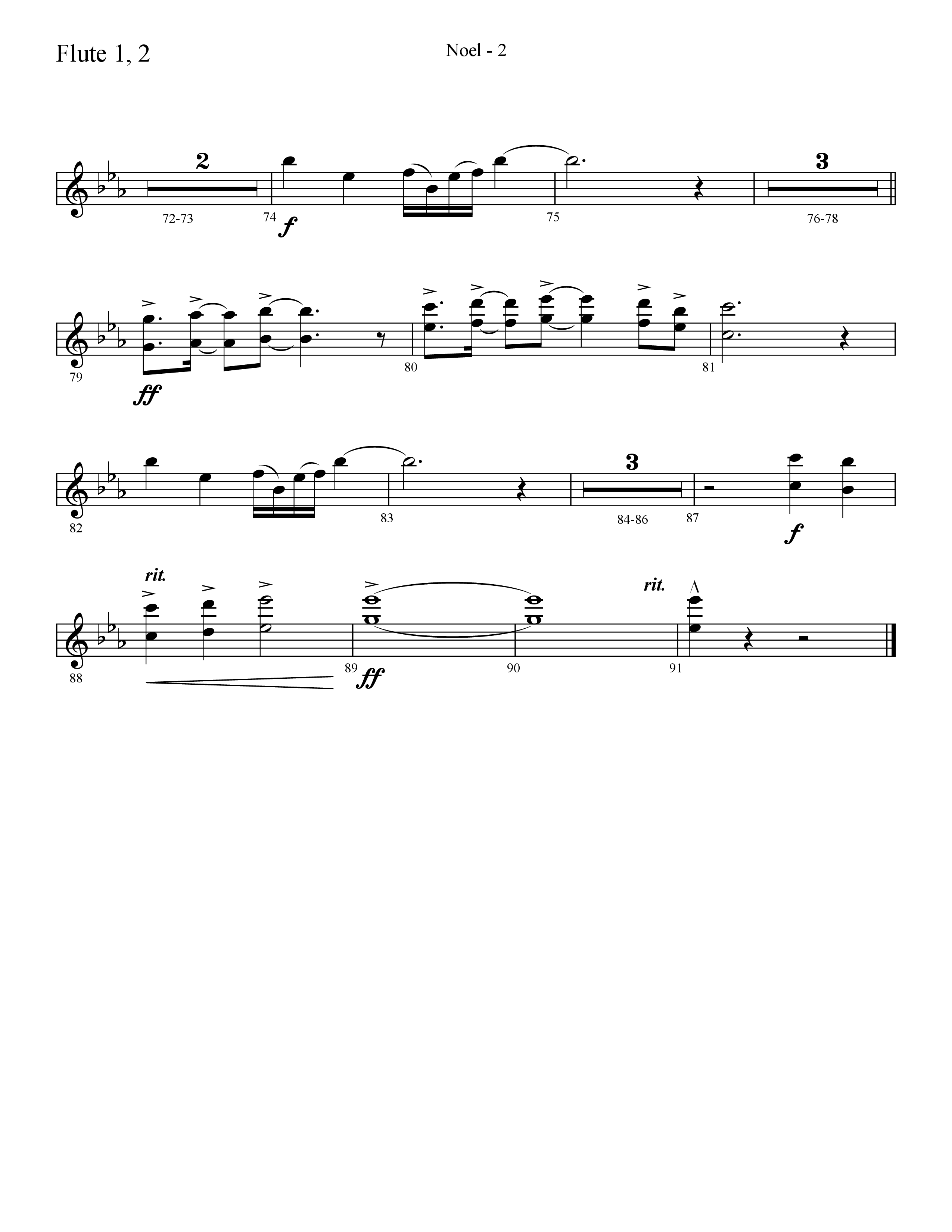 Noel (He Shall Reign Forevermore) (Choral Anthem SATB) Flute 1/2 (Lifeway Choral / Arr. Cliff Duren)