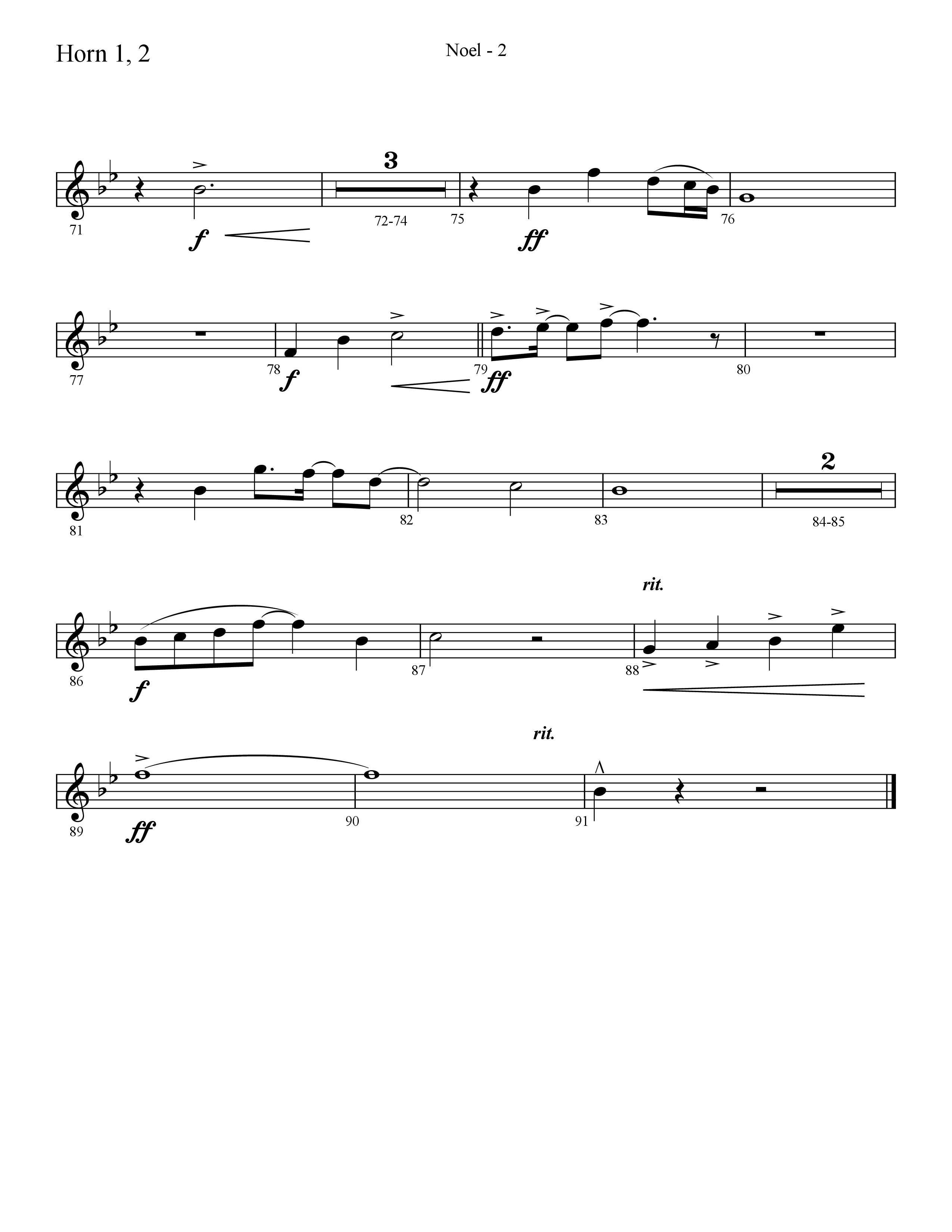 Noel (He Shall Reign Forevermore) (Choral Anthem SATB) French Horn 1/2 (Lifeway Choral / Arr. Cliff Duren)