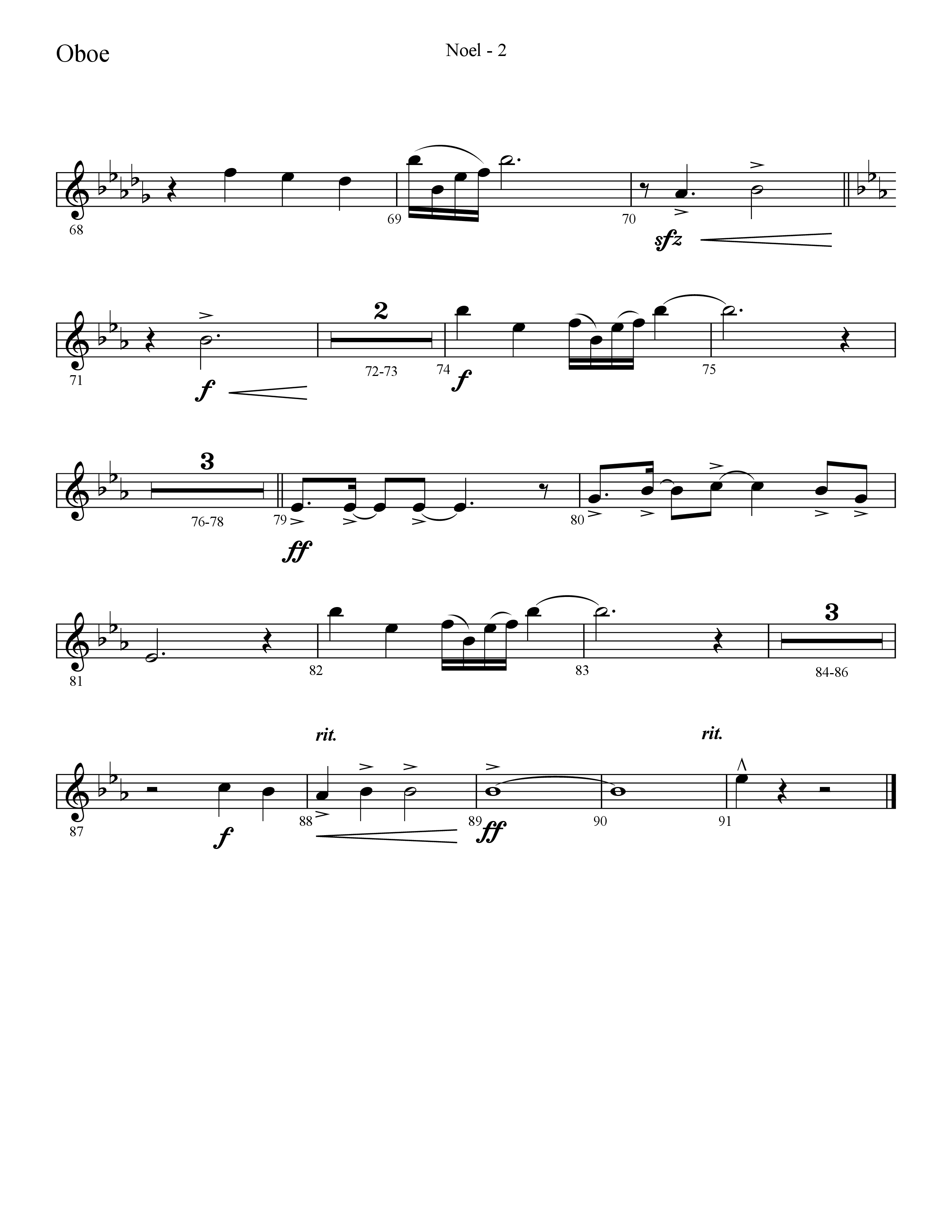 Noel (He Shall Reign Forevermore) (Choral Anthem SATB) Oboe (Lifeway Choral / Arr. Cliff Duren)
