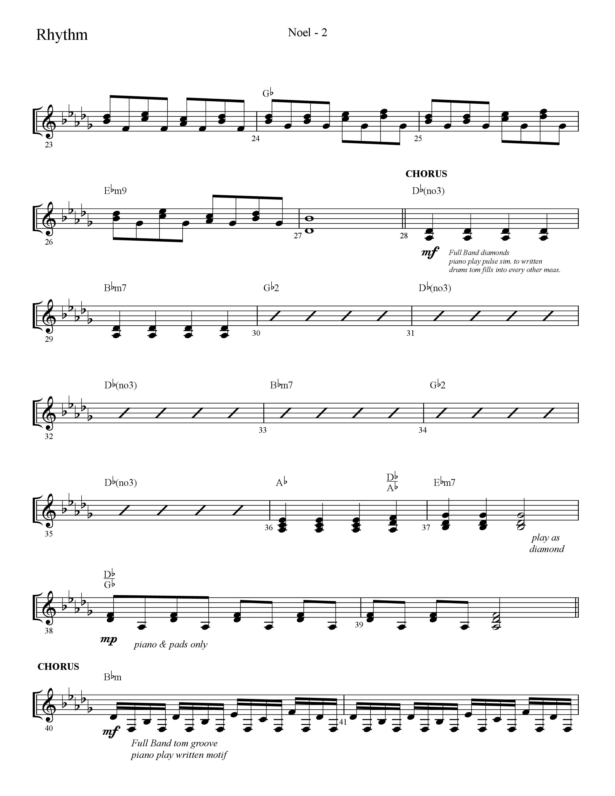 Noel (He Shall Reign Forevermore) (Choral Anthem SATB) Rhythm Chart (Lifeway Choral / Arr. Cliff Duren)