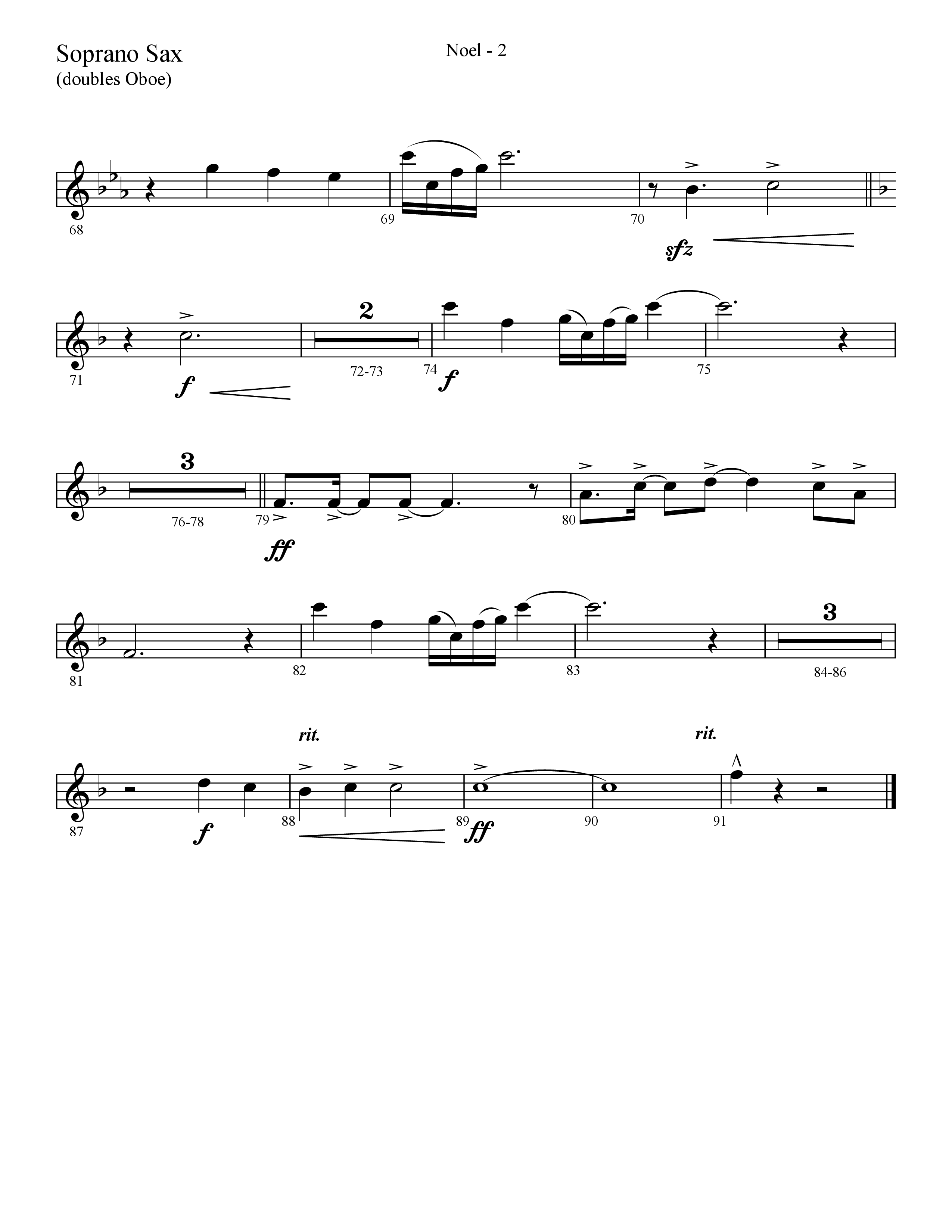 Noel (He Shall Reign Forevermore) (Choral Anthem SATB) Soprano Sax (Lifeway Choral / Arr. Cliff Duren)