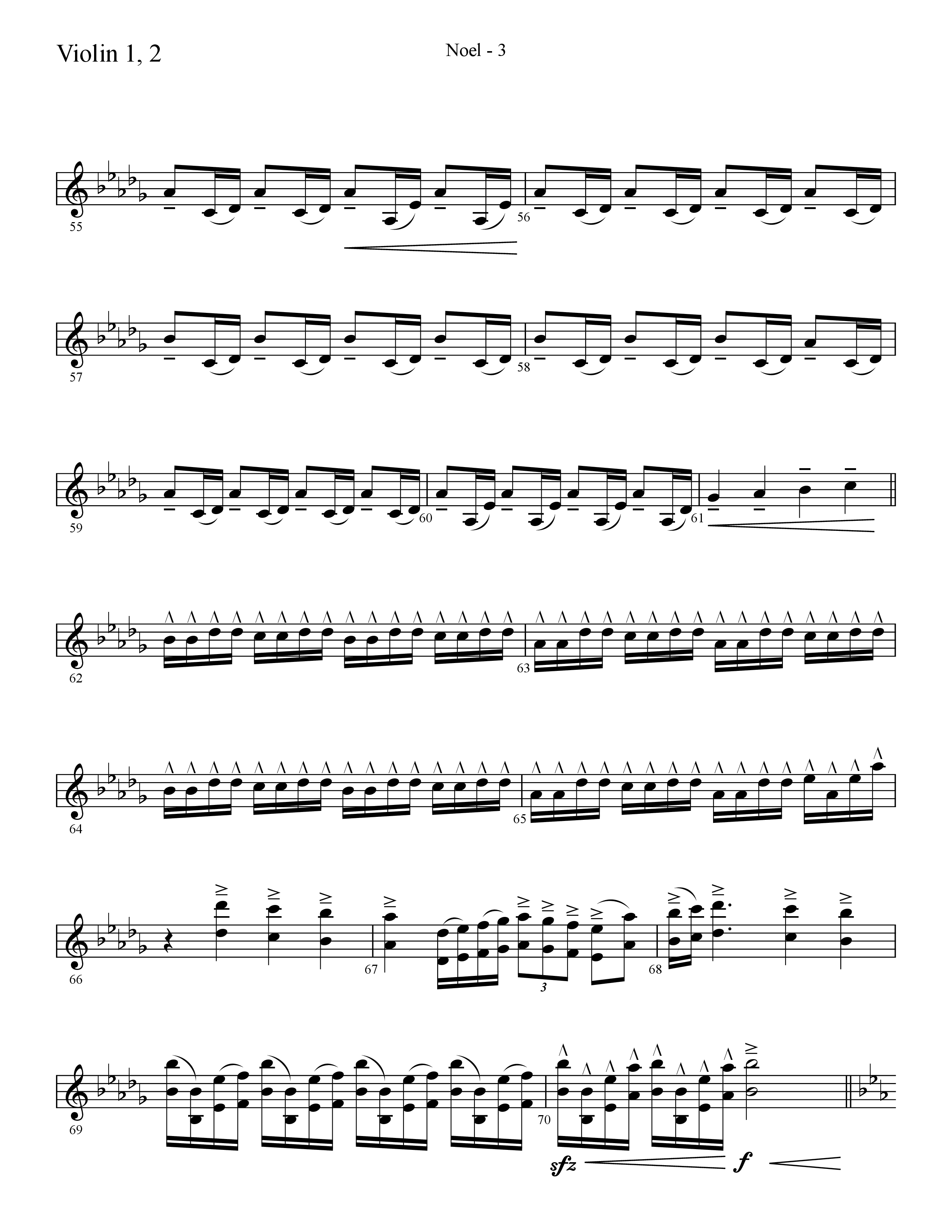 Noel (He Shall Reign Forevermore) (Choral Anthem SATB) Violin 1/2 (Lifeway Choral / Arr. Cliff Duren)