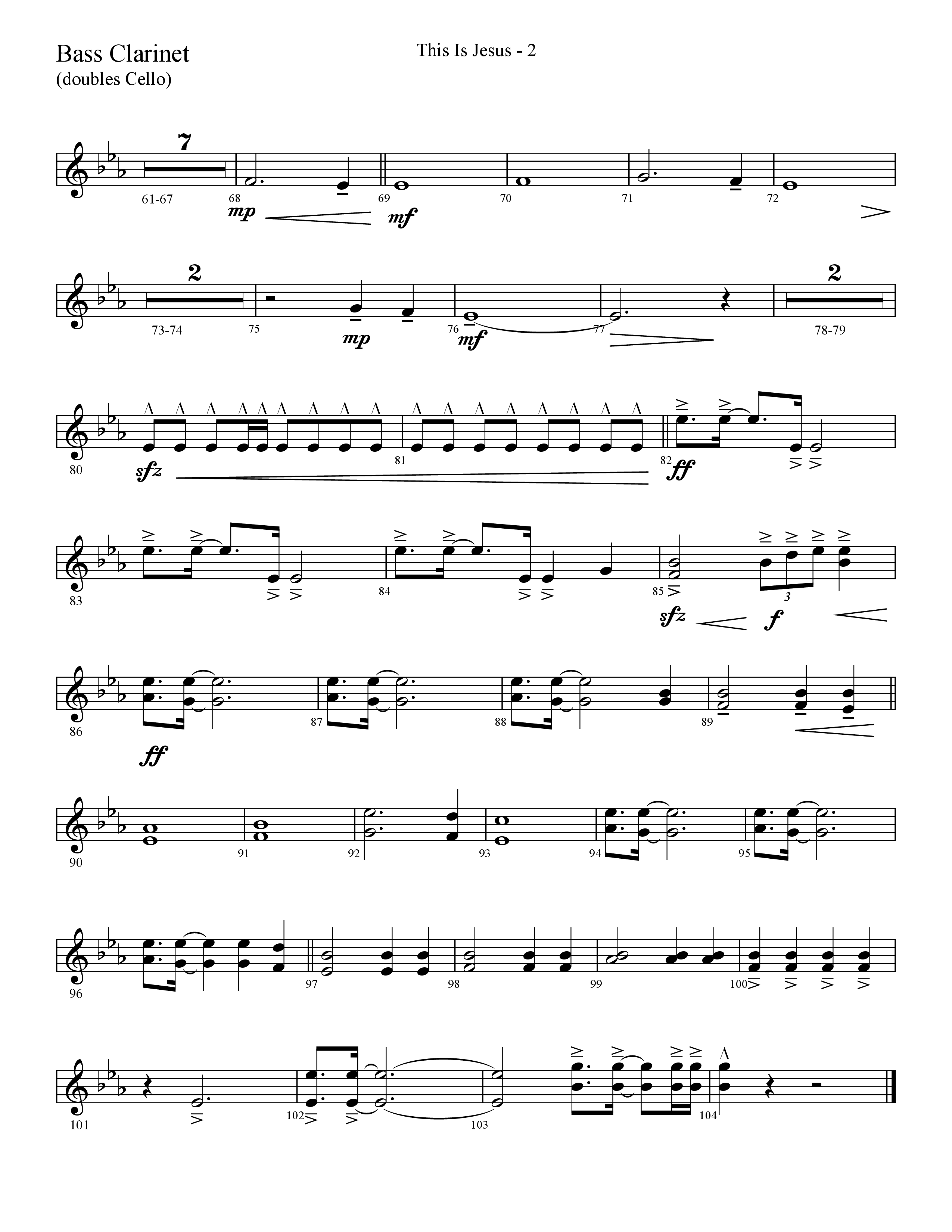This Is Jesus (Choral Anthem SATB) Bass Clarinet (Lifeway Choral / Arr. Cliff Duren)