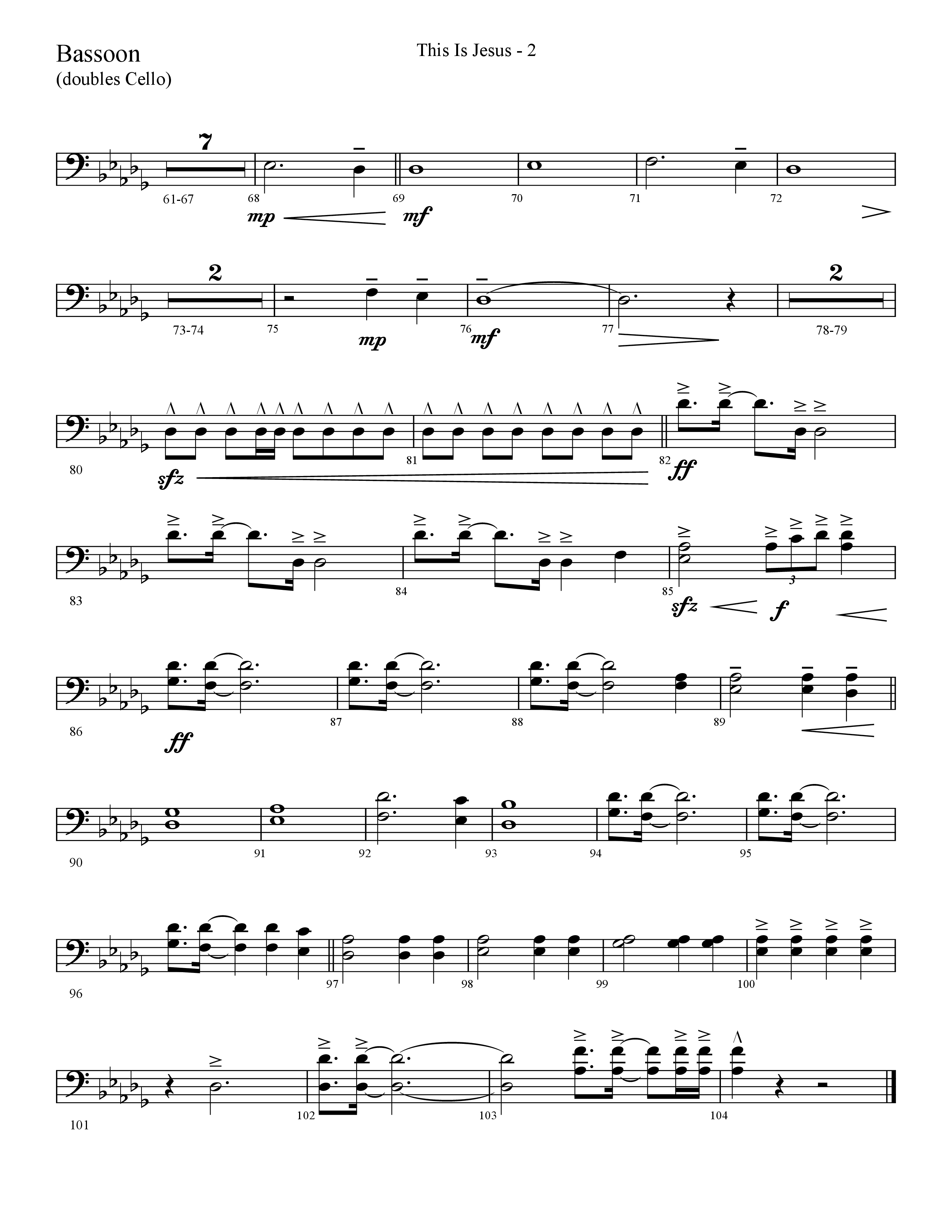 This Is Jesus (Choral Anthem SATB) Bassoon (Lifeway Choral / Arr. Cliff Duren)
