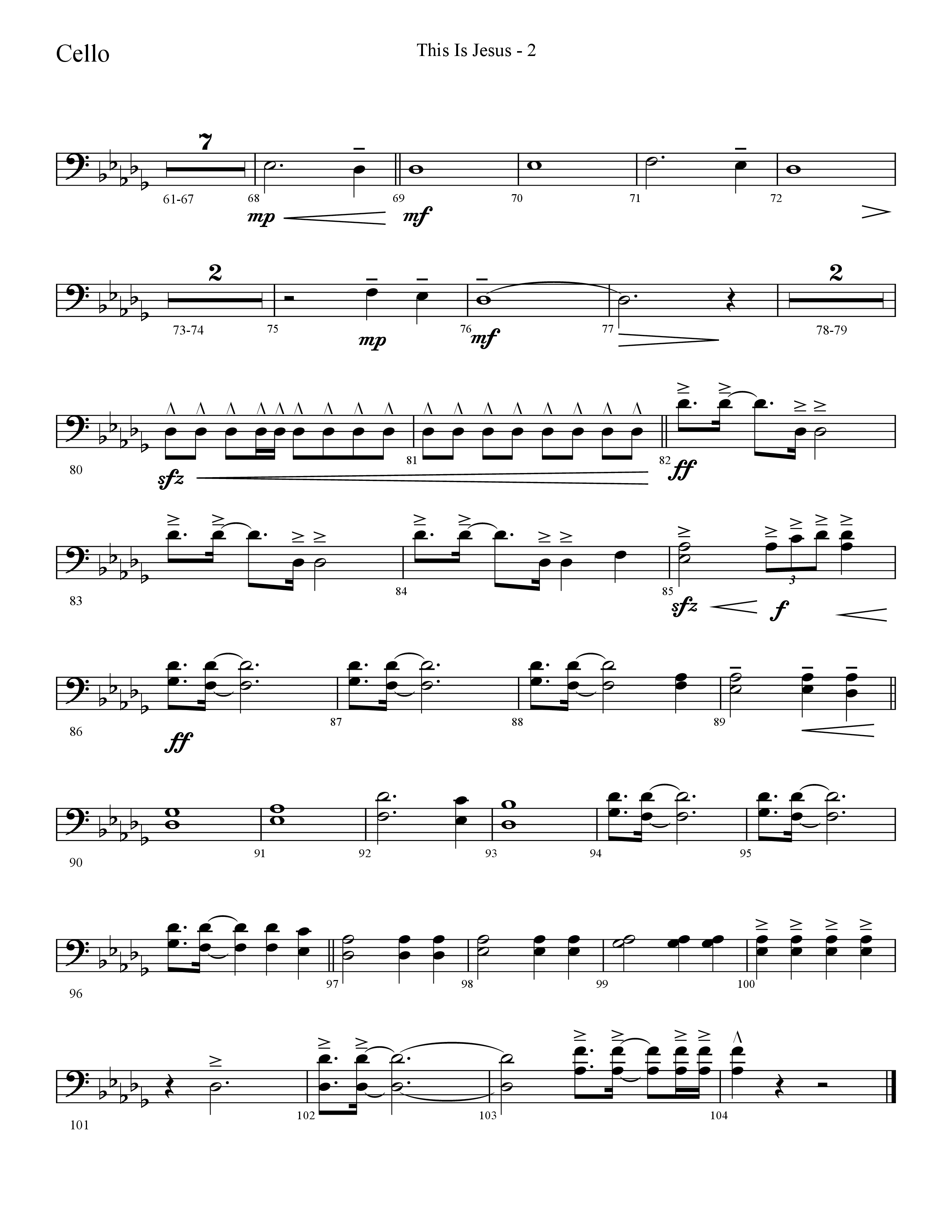 This Is Jesus (Choral Anthem SATB) Cello (Lifeway Choral / Arr. Cliff Duren)
