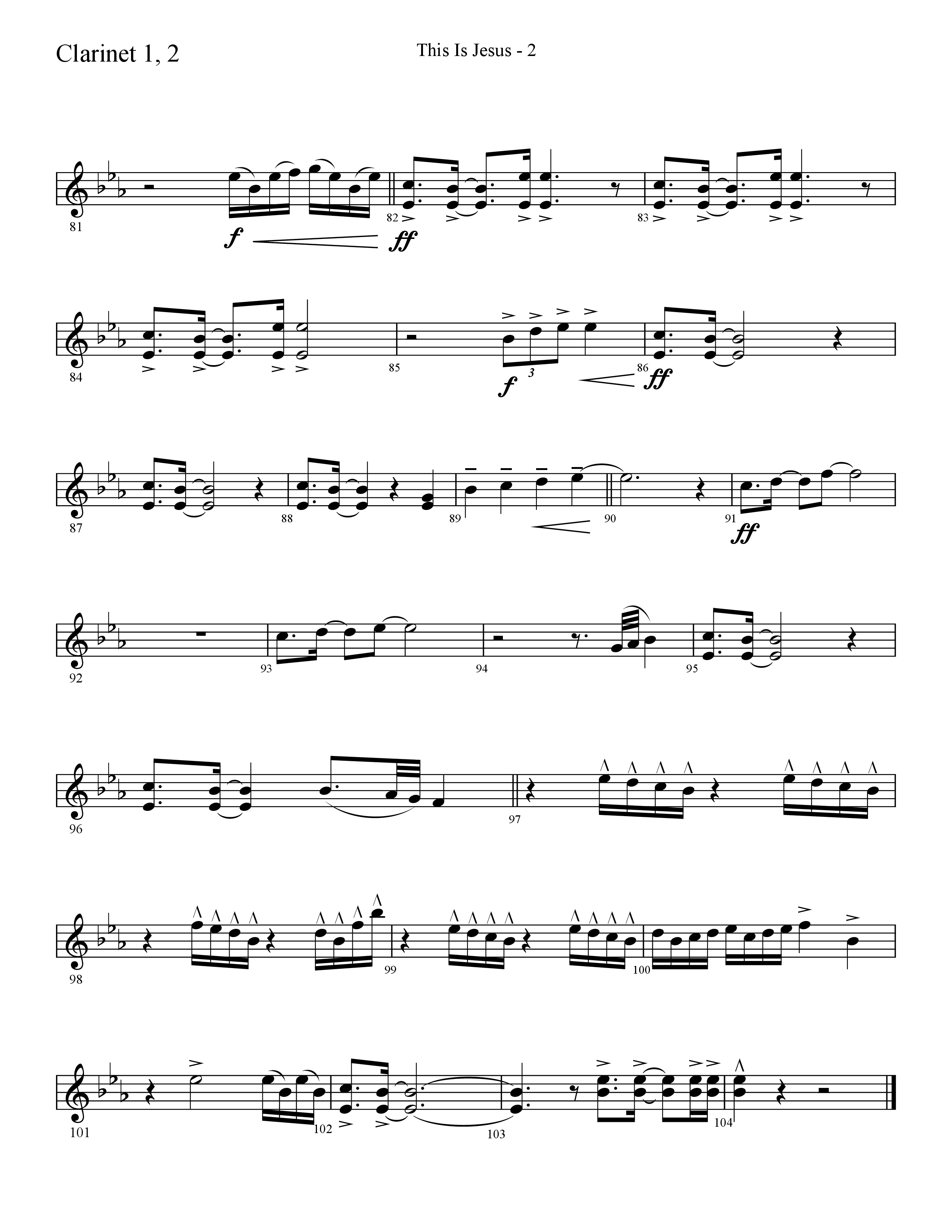 This Is Jesus (Choral Anthem SATB) Clarinet 1/2 (Lifeway Choral / Arr. Cliff Duren)
