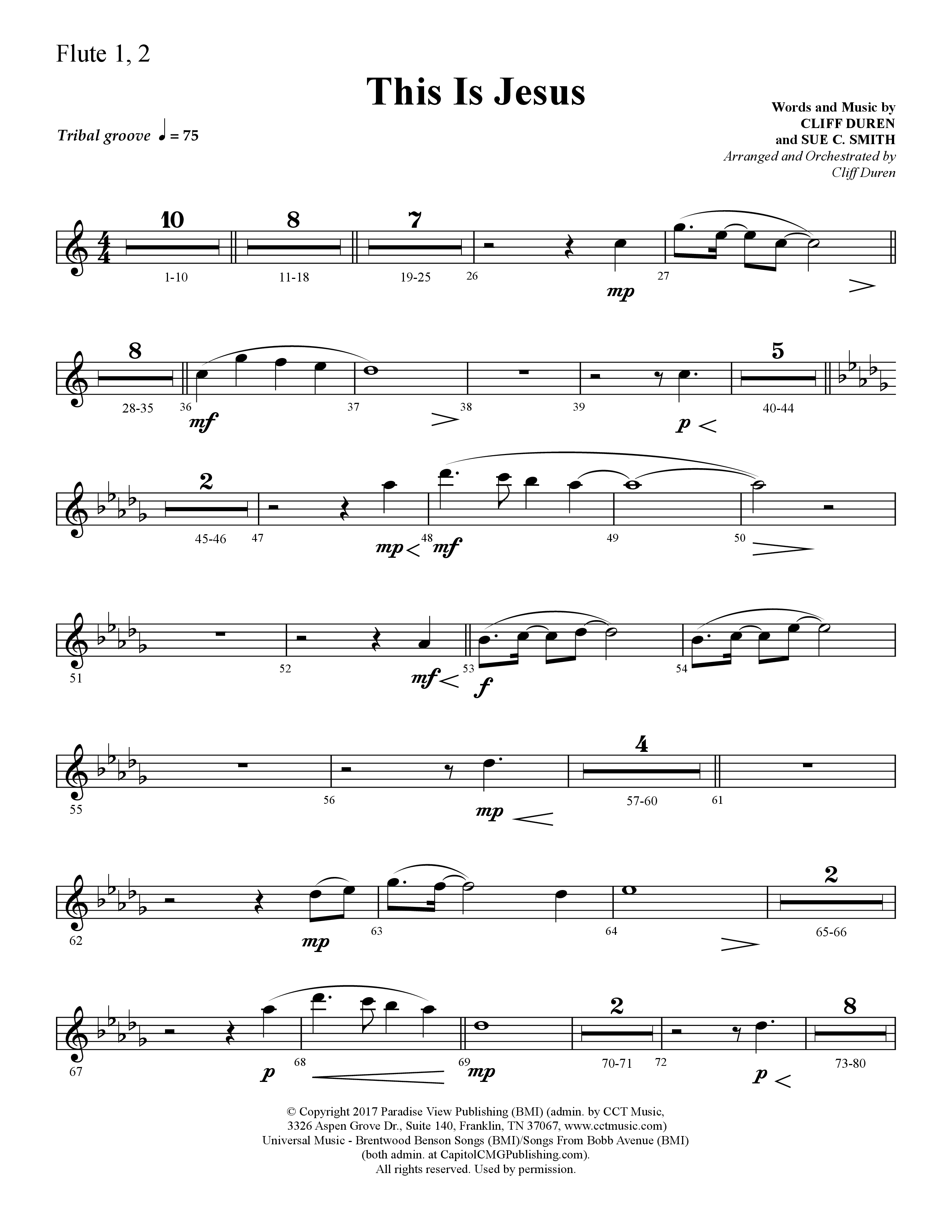 This Is Jesus (Choral Anthem SATB) Flute 1/2 (Lifeway Choral / Arr. Cliff Duren)