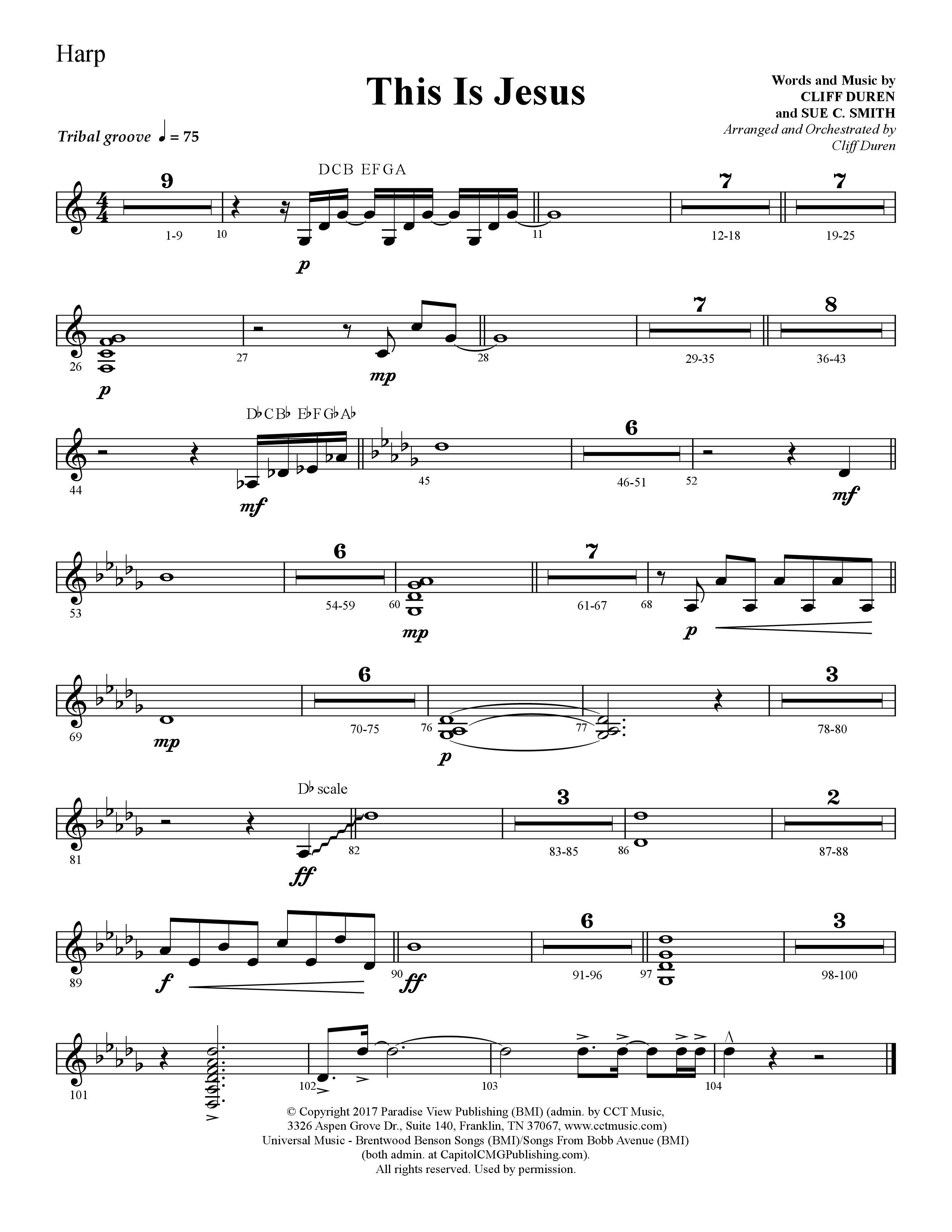 This Is Jesus (Choral Anthem SATB) Harp (Lifeway Choral / Arr. Cliff Duren)