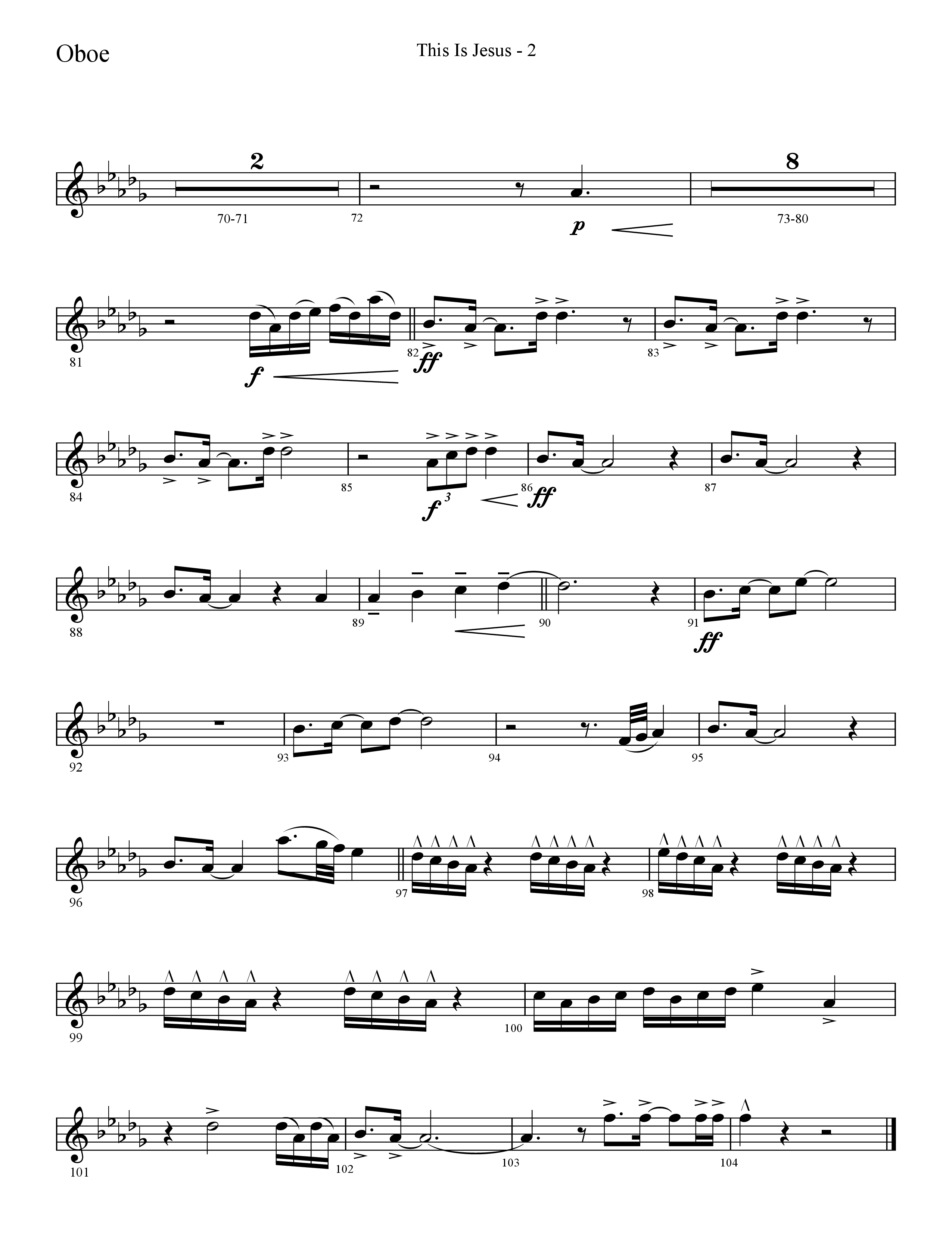 This Is Jesus (Choral Anthem SATB) Oboe (Lifeway Choral / Arr. Cliff Duren)