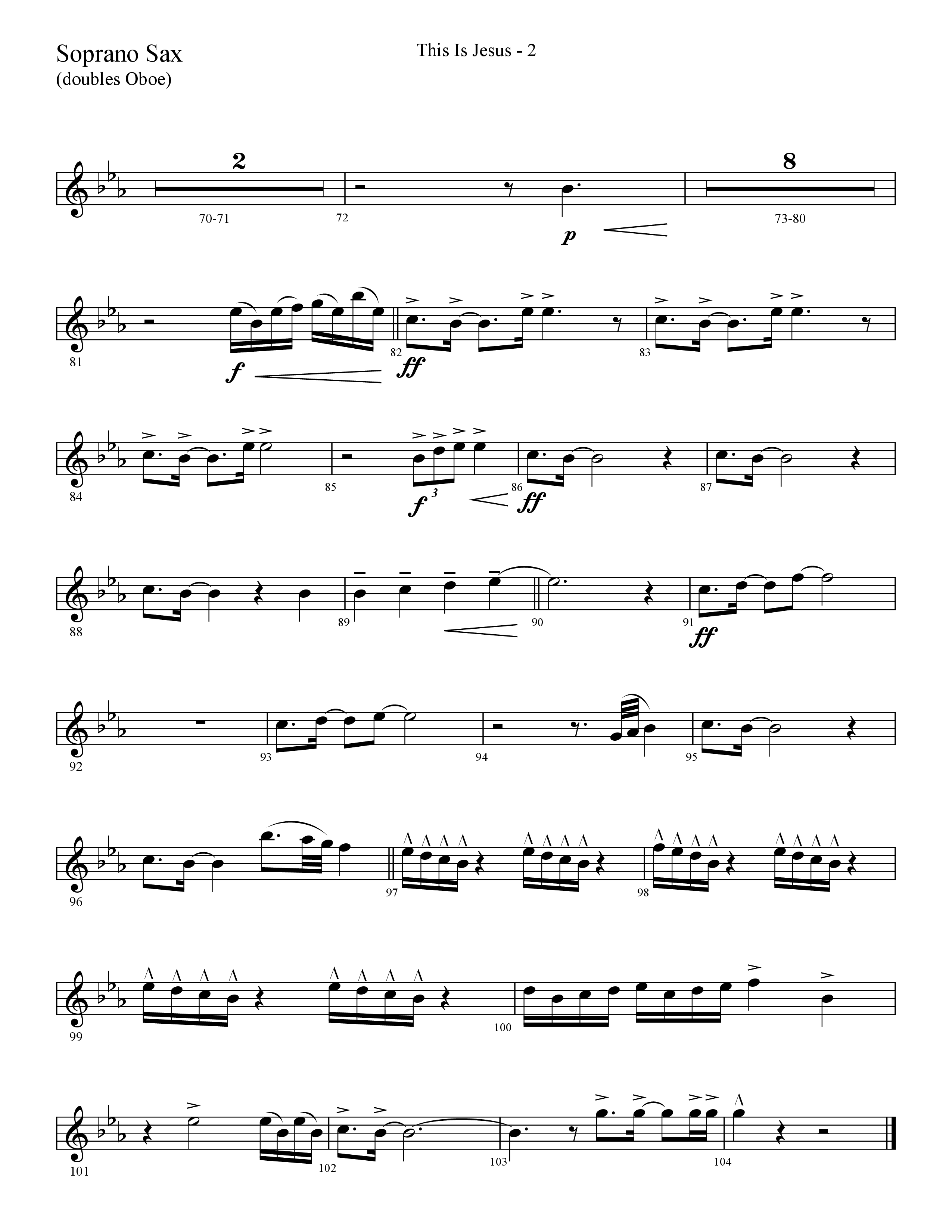 This Is Jesus (Choral Anthem SATB) Soprano Sax (Lifeway Choral / Arr. Cliff Duren)