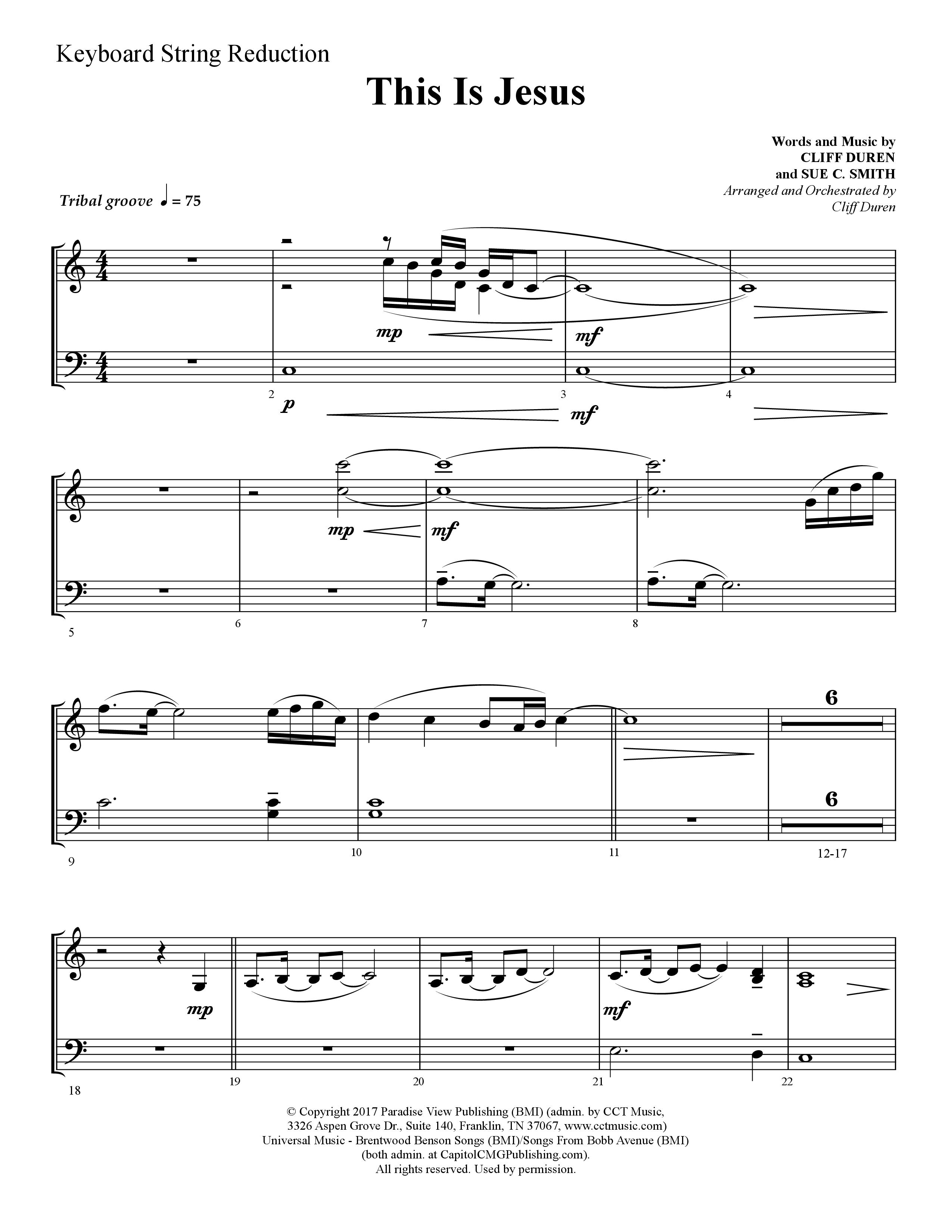 This Is Jesus (Choral Anthem SATB) String Reduction (Lifeway Choral / Arr. Cliff Duren)