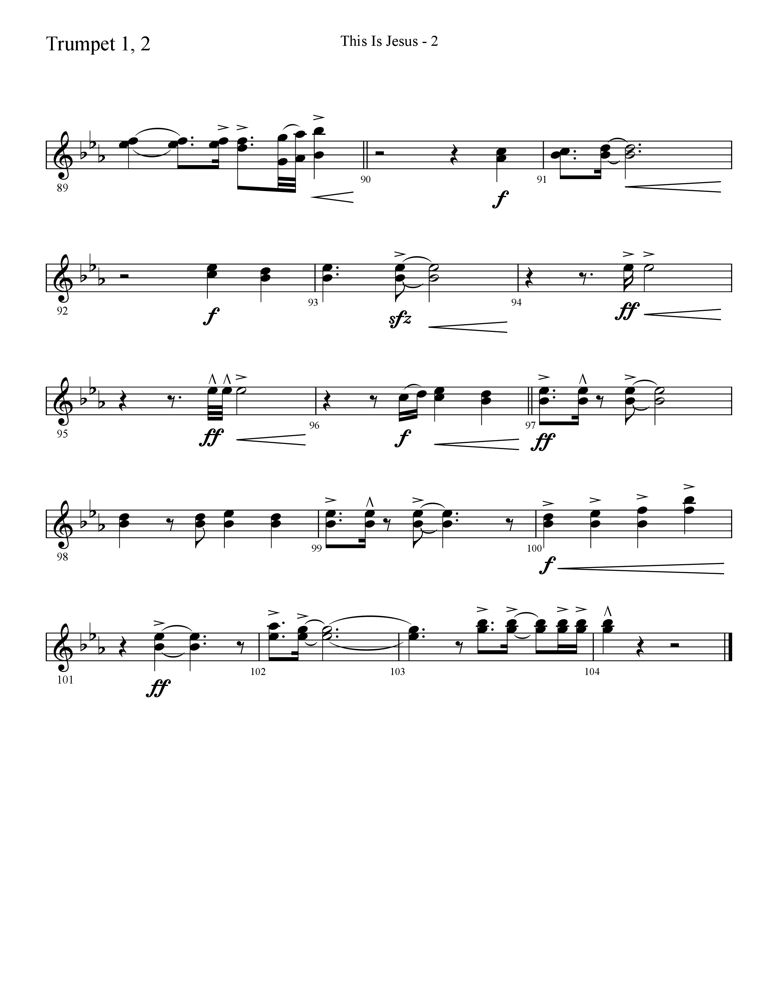This Is Jesus (Choral Anthem SATB) Trumpet 1,2 (Lifeway Choral / Arr. Cliff Duren)