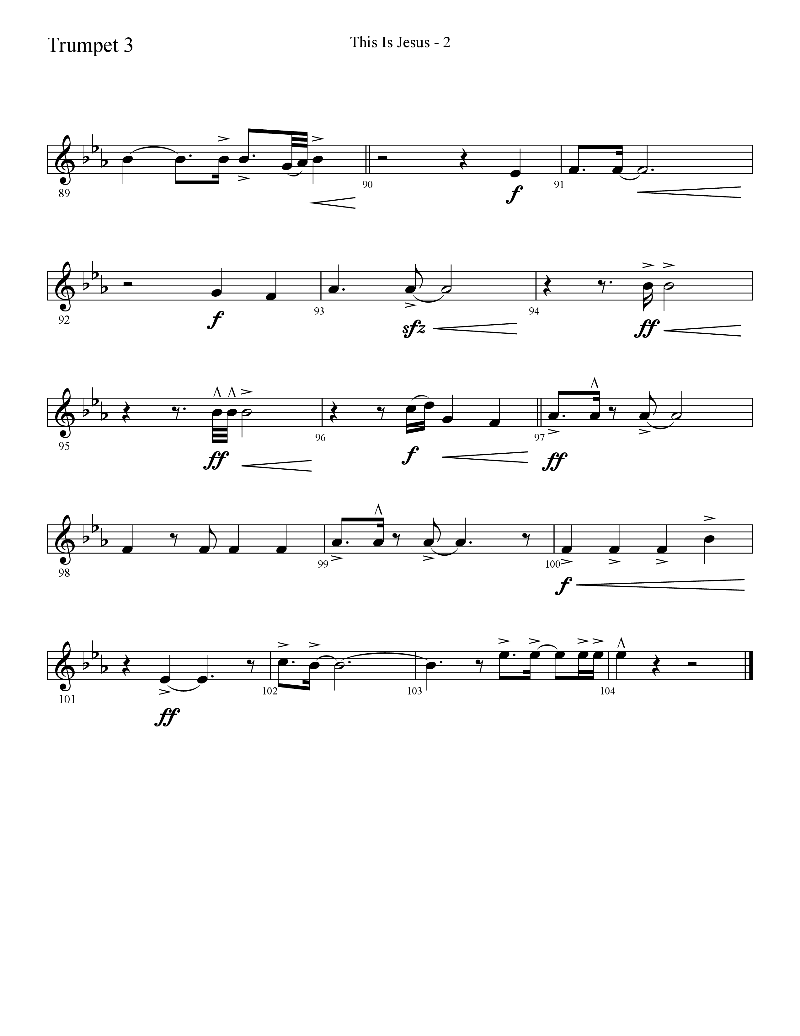 This Is Jesus (Choral Anthem SATB) Trumpet 3 (Lifeway Choral / Arr. Cliff Duren)