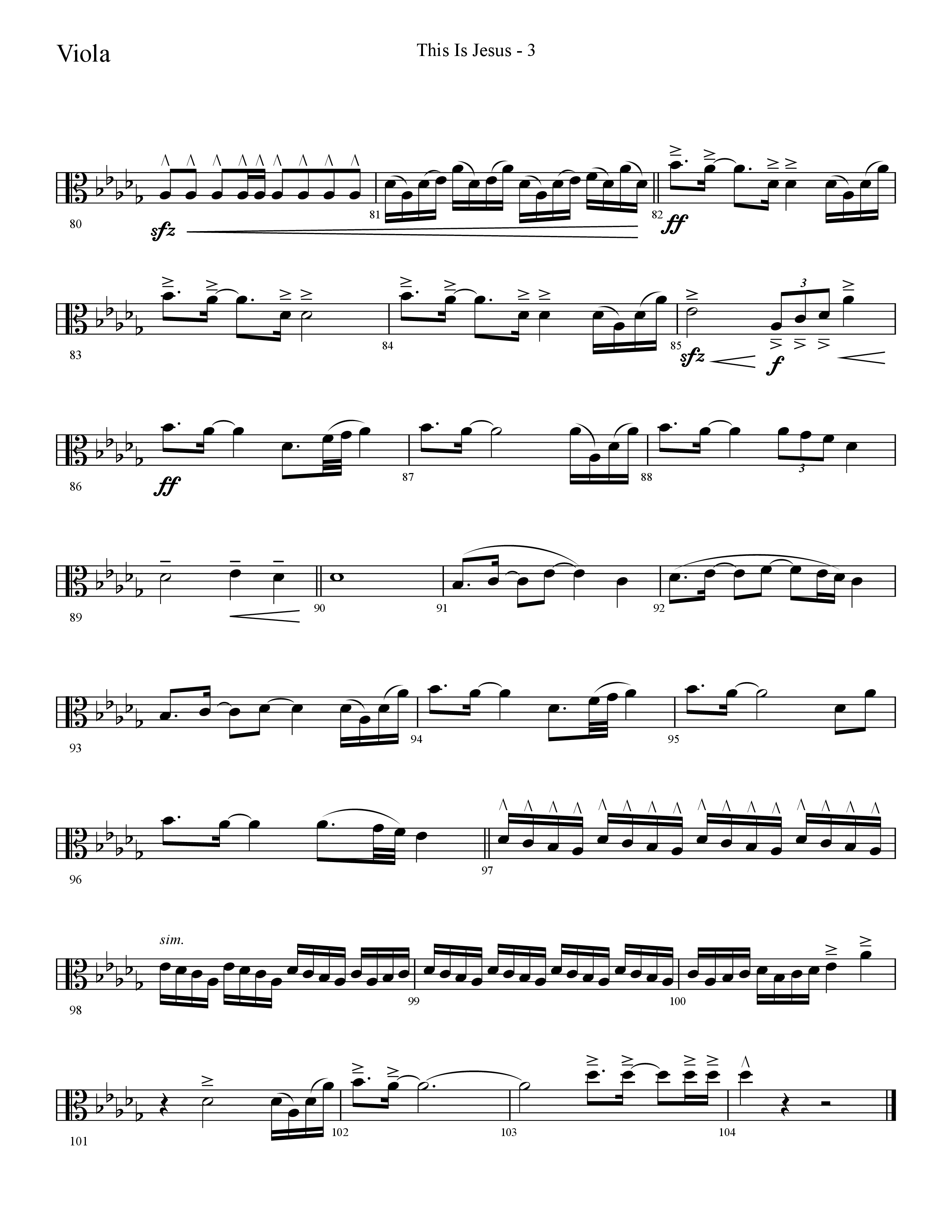 This Is Jesus (Choral Anthem SATB) Viola (Lifeway Choral / Arr. Cliff Duren)