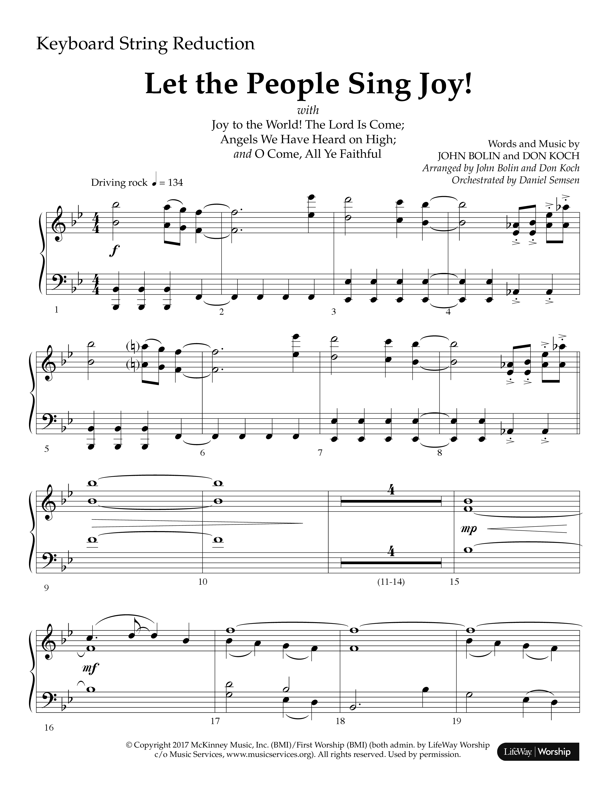 Let The People Sing Joy (Choral Anthem SATB) String Reduction (Lifeway Choral / Arr. John Bolin / Arr. Cliff Duren)