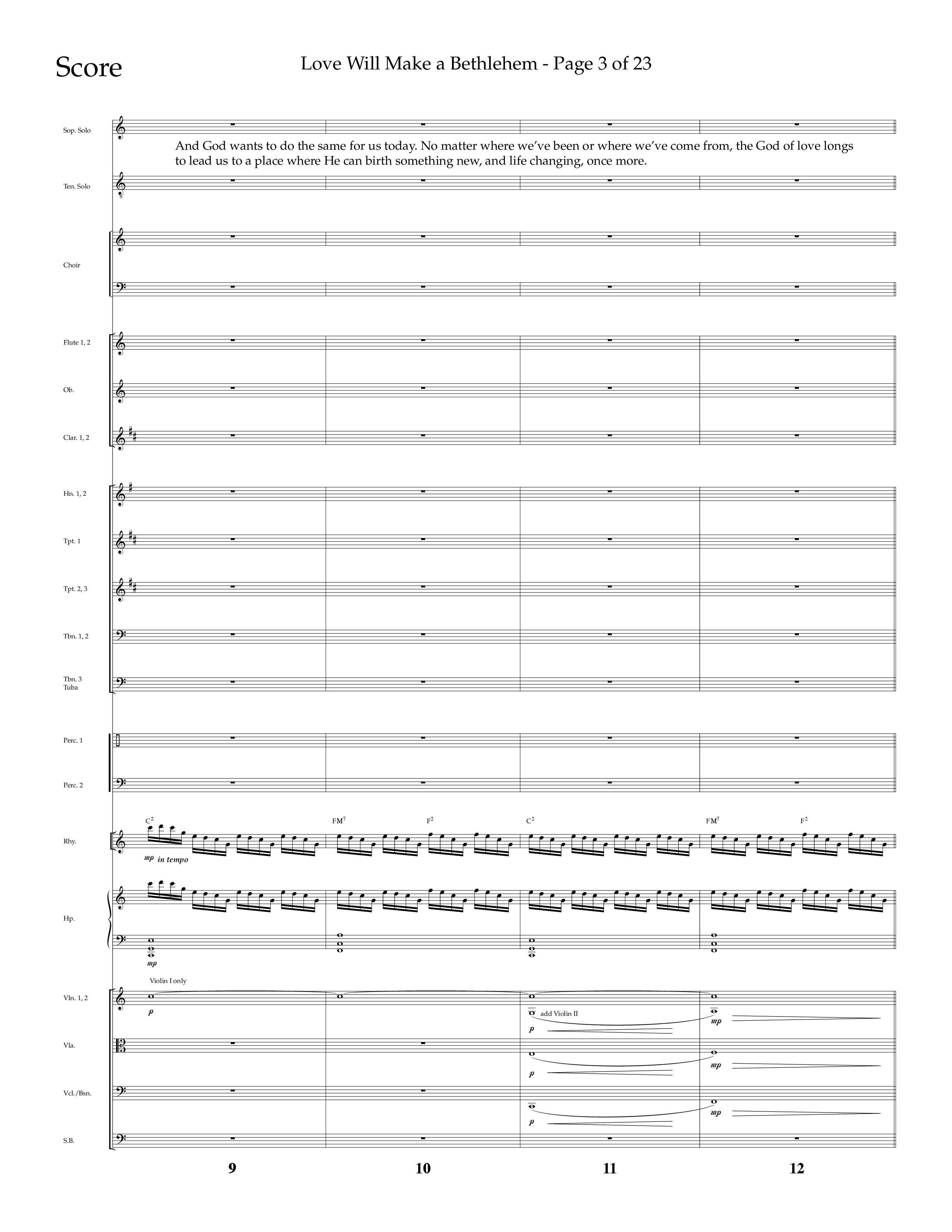 Love Will Make A Bethlehem (Choral Anthem SATB) Conductor's Score (Lifeway Choral / Arr. John Bolin / Arr. Don Koch)