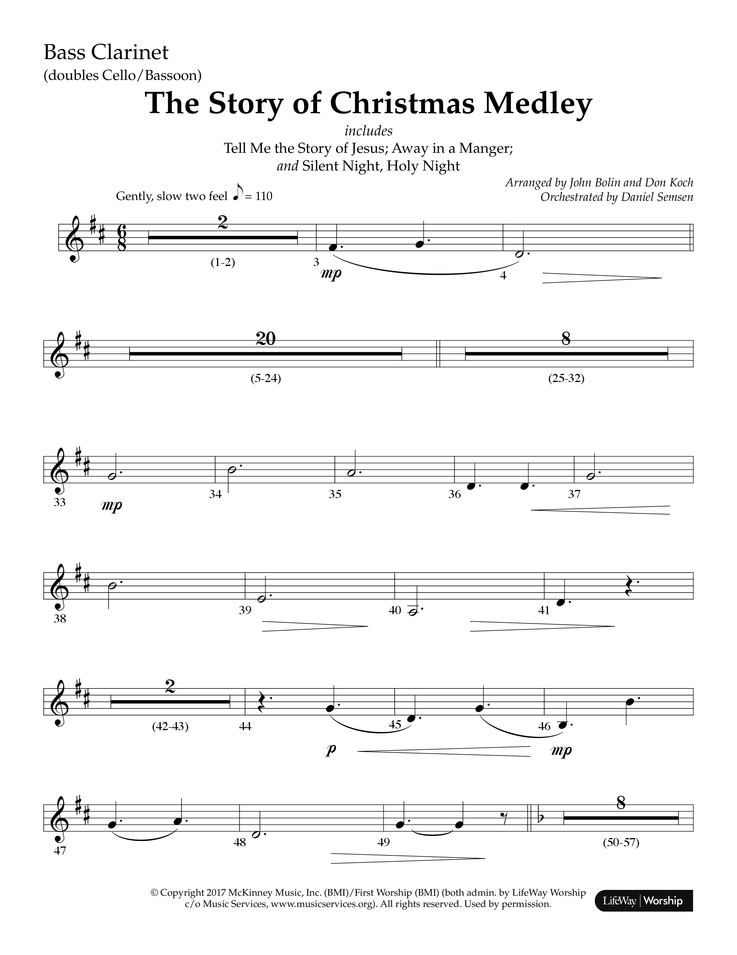 The Story Of Christmas (Medley) (Choral Anthem SATB) Bass Clarinet (Lifeway Choral / Arr. John Bolin / Arr. Cliff Duren)